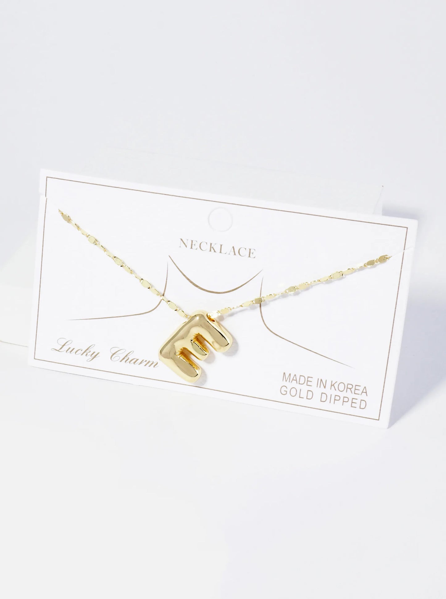 18K Gold Dipped Brass Bubble Initial Pendant Necklace