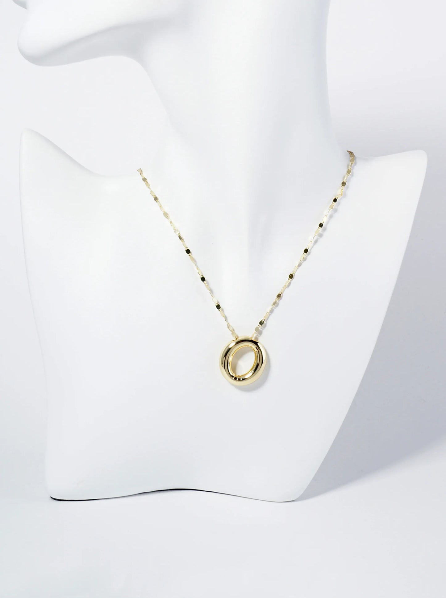 18K Gold Dipped Brass Bubble Initial Pendant Necklace
