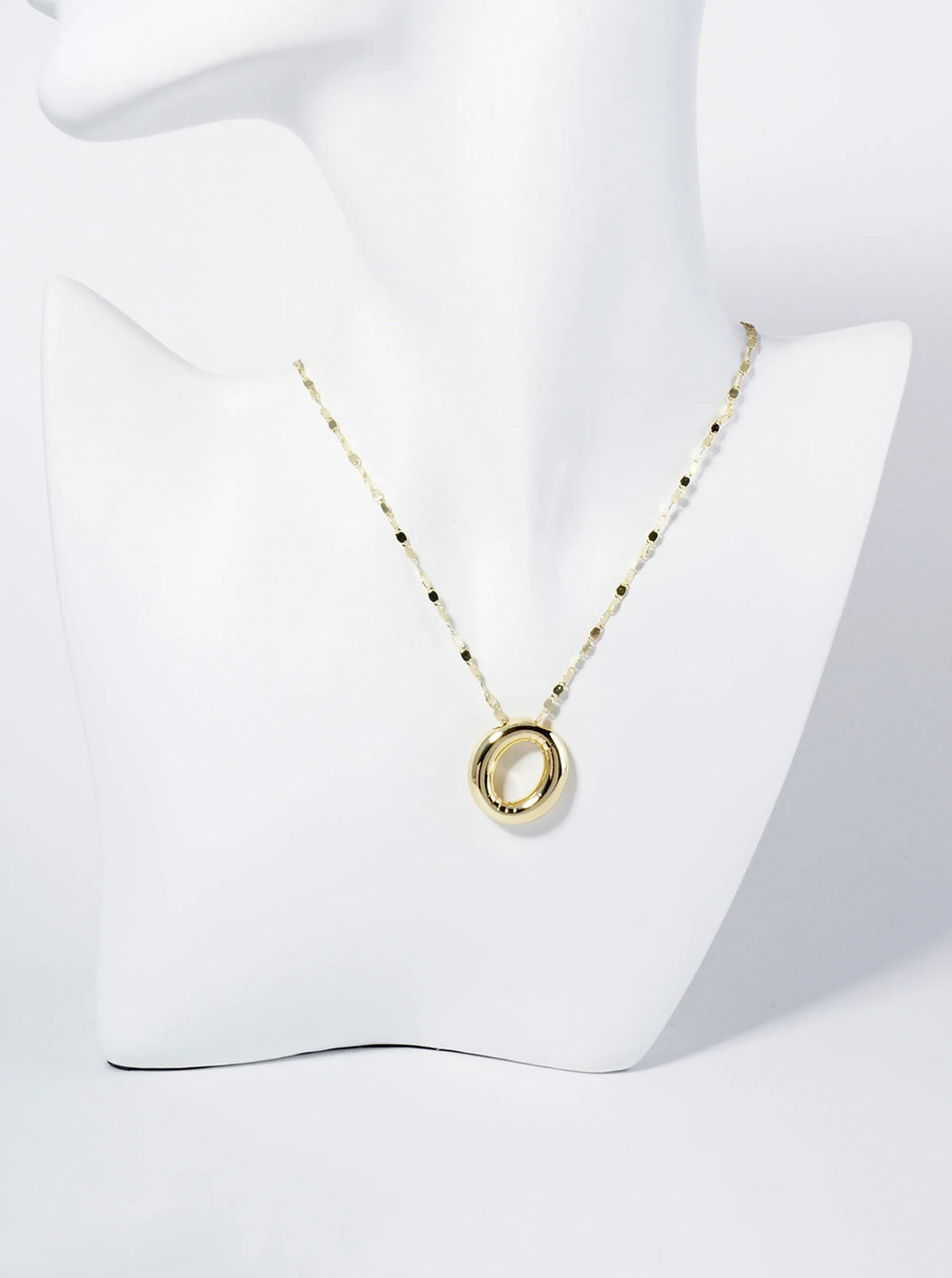 18K Gold Dipped Brass Bubble Initial Pendant Necklace