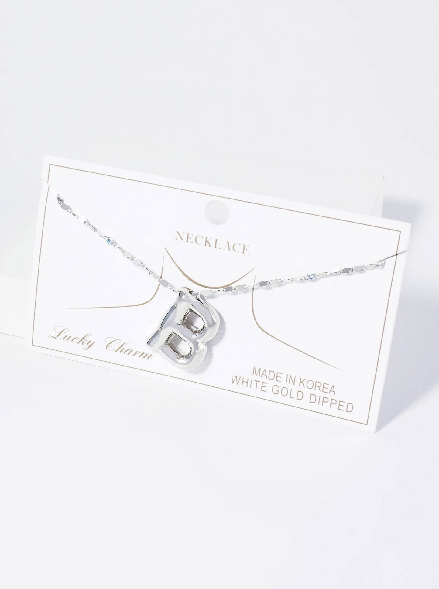 18K Gold Dipped Brass Bubble Initial Pendant Necklace