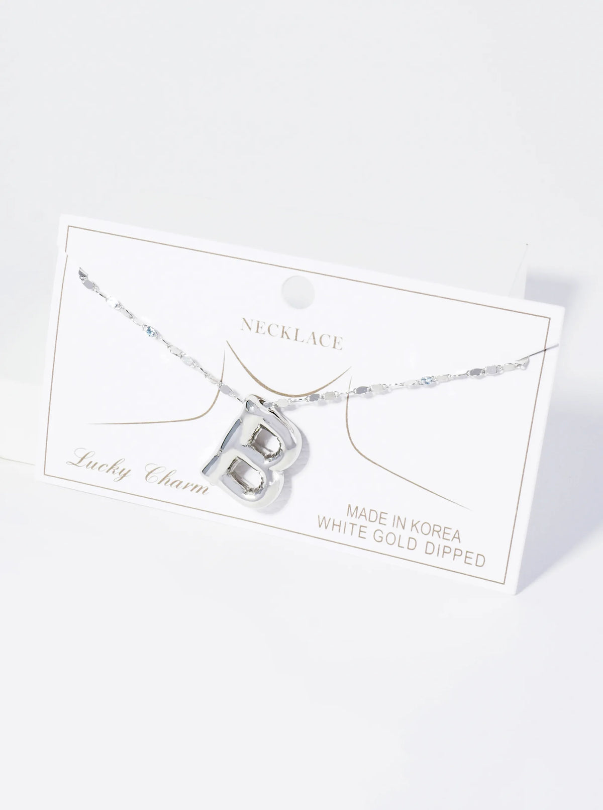 18K Gold Dipped Brass Bubble Initial Pendant Necklace