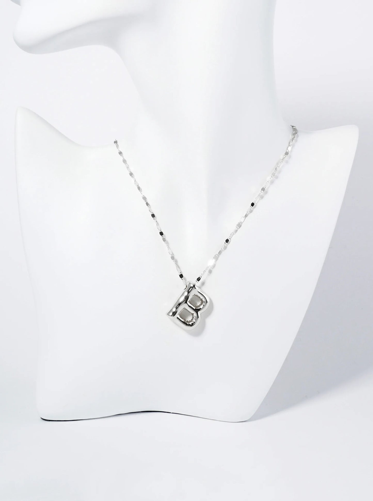 18K Gold Dipped Brass Bubble Initial Pendant Necklace