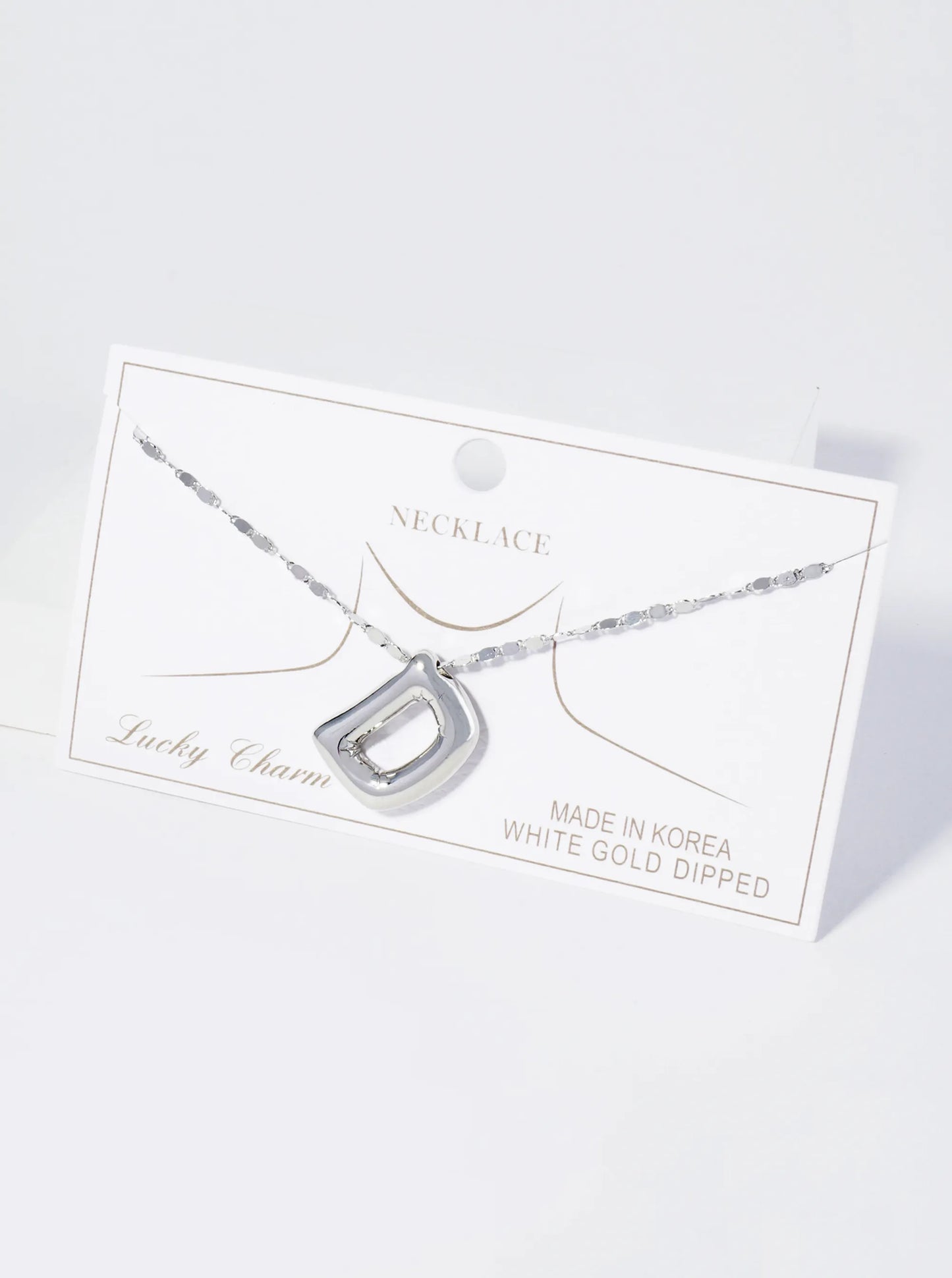 18K Gold Dipped Brass Bubble Initial Pendant Necklace