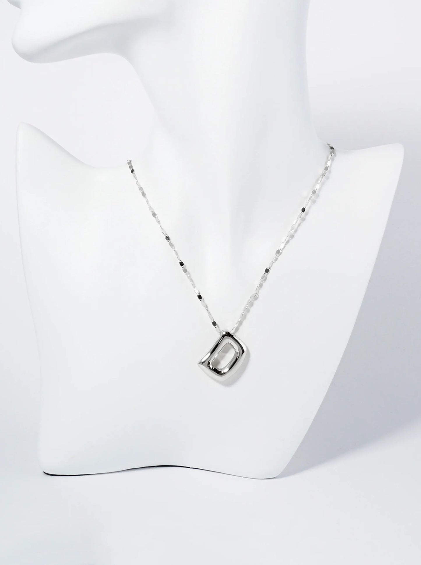 18K Gold Dipped Brass Bubble Initial Pendant Necklace