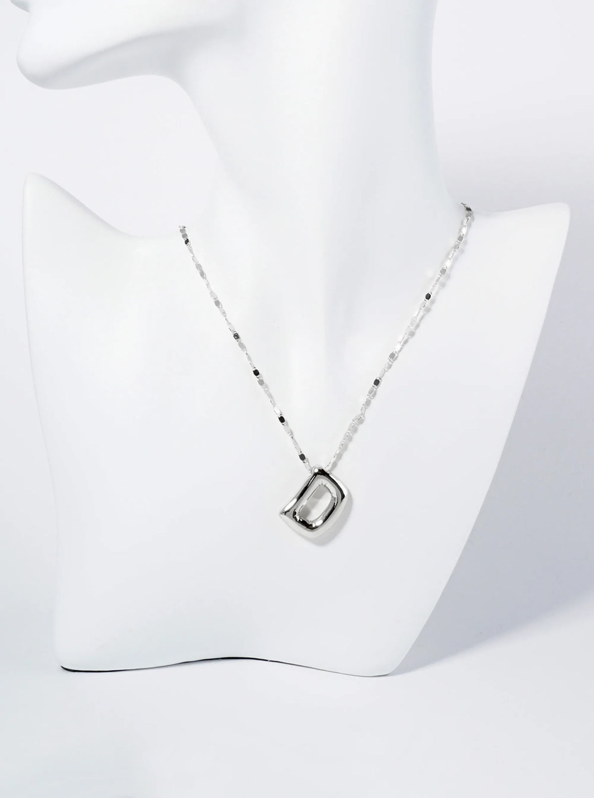 18K Gold Dipped Brass Bubble Initial Pendant Necklace