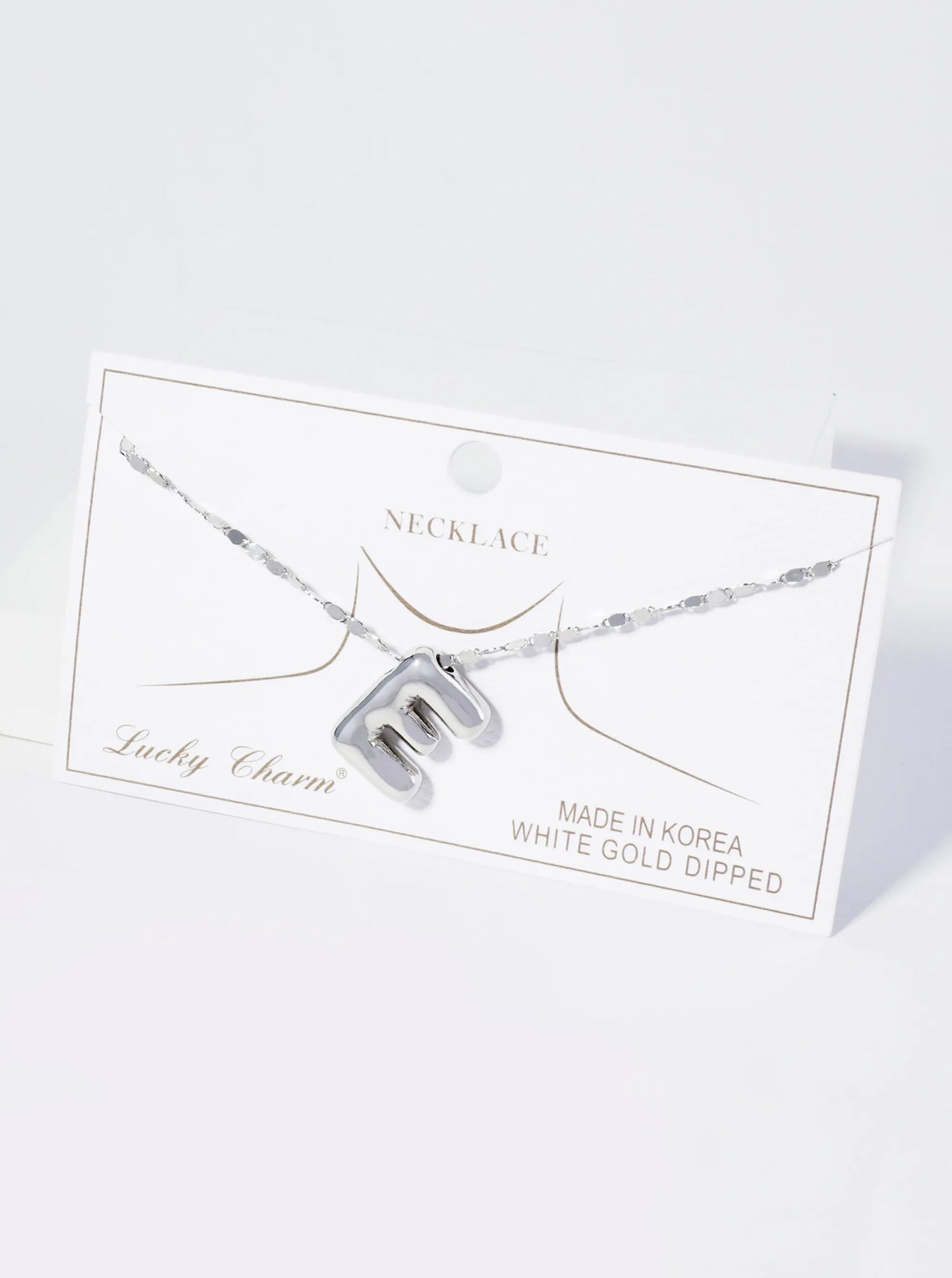 18K Gold Dipped Brass Bubble Initial Pendant Necklace