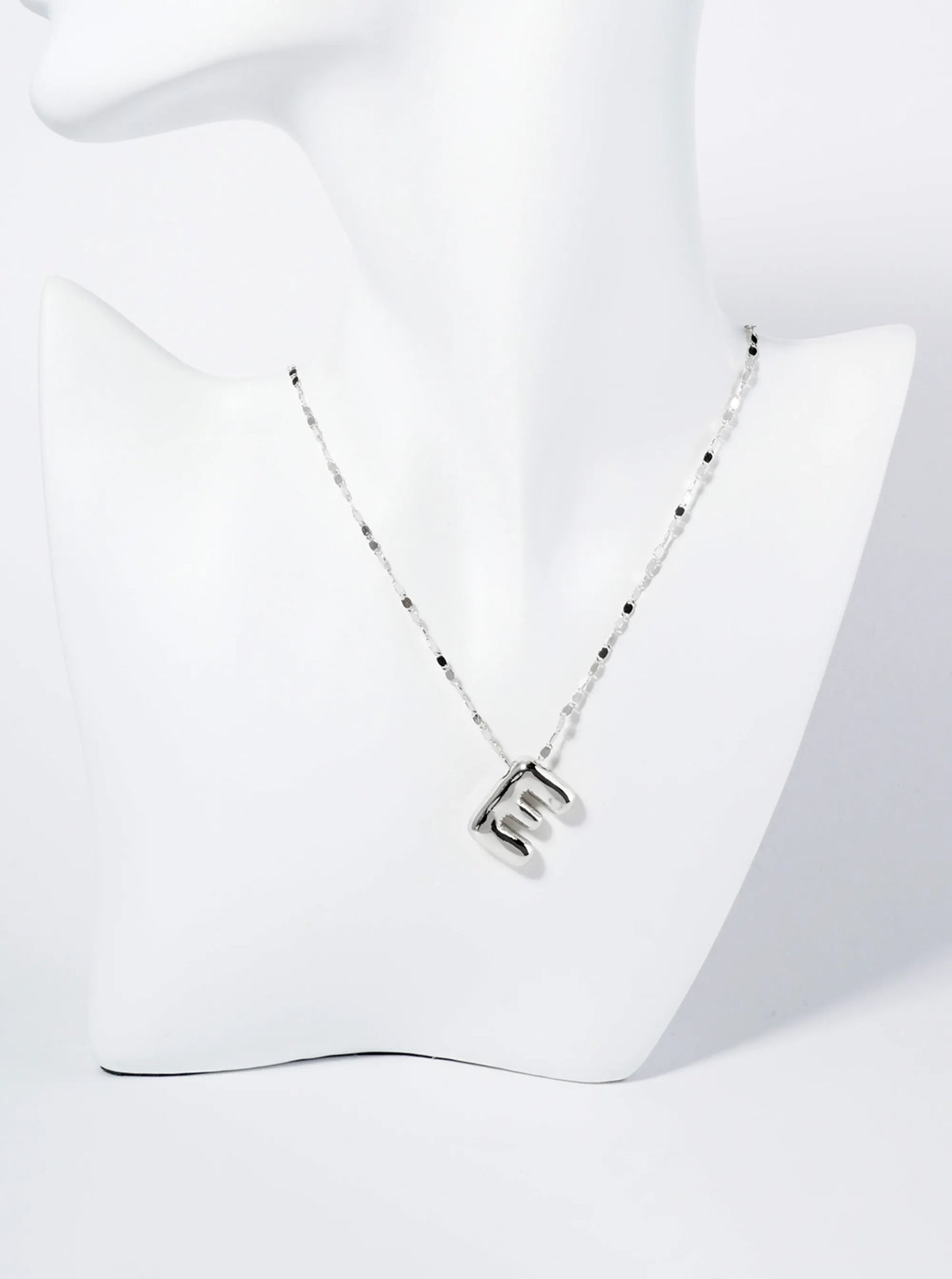 18K Gold Dipped Brass Bubble Initial Pendant Necklace
