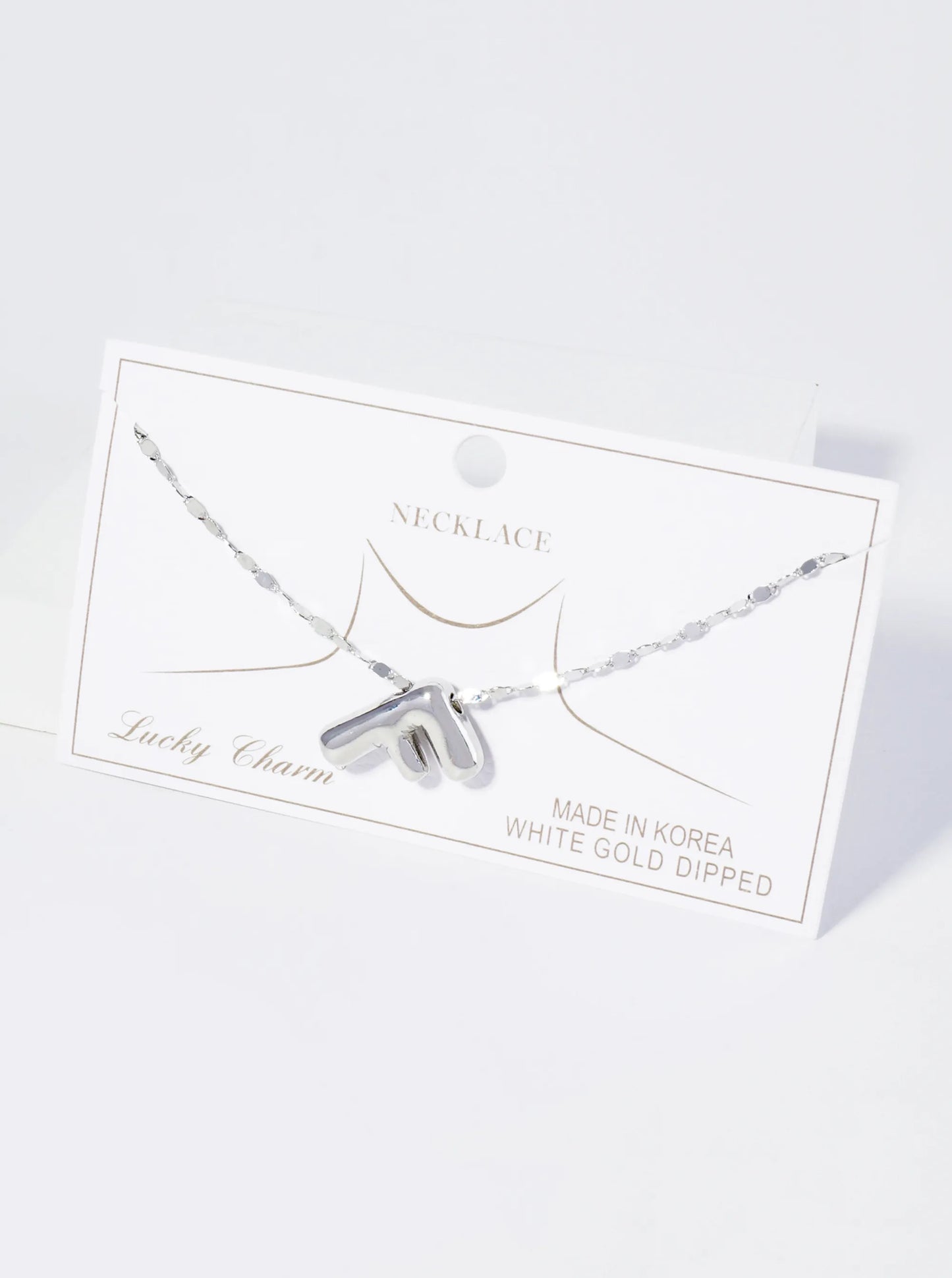 18K Gold Dipped Brass Bubble Initial Pendant Necklace