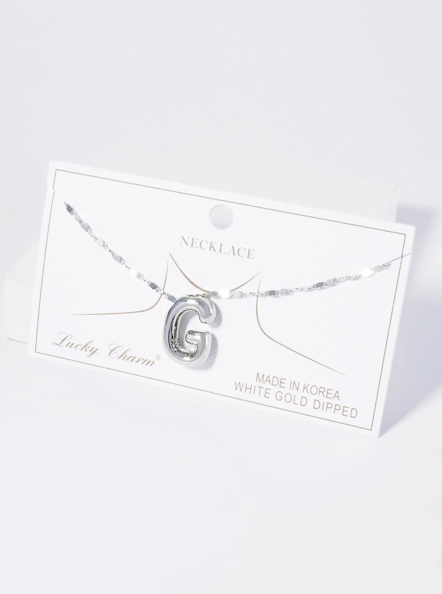 18K Gold Dipped Brass Bubble Initial Pendant Necklace