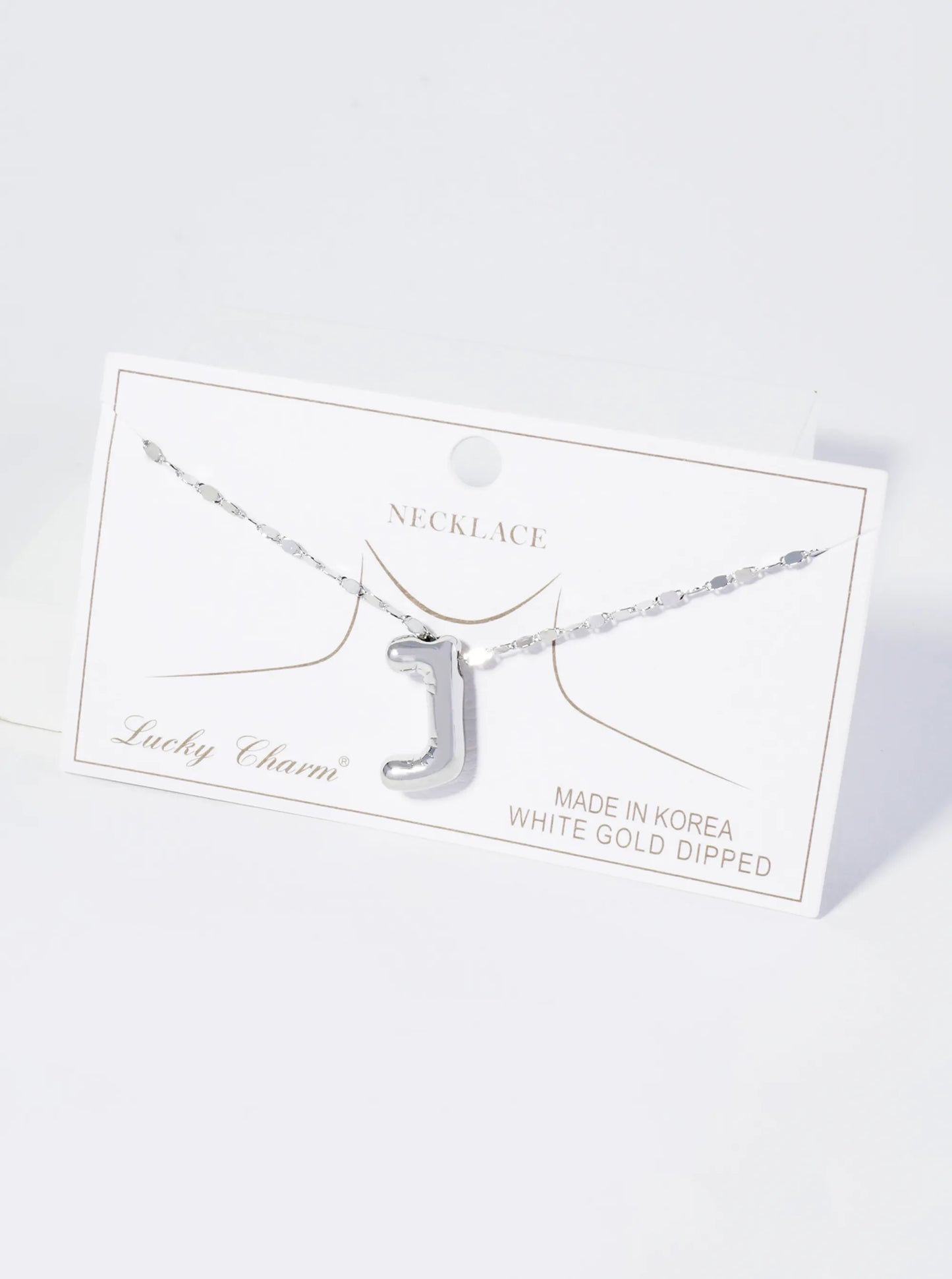 18K Gold Dipped Brass Bubble Initial Pendant Necklace