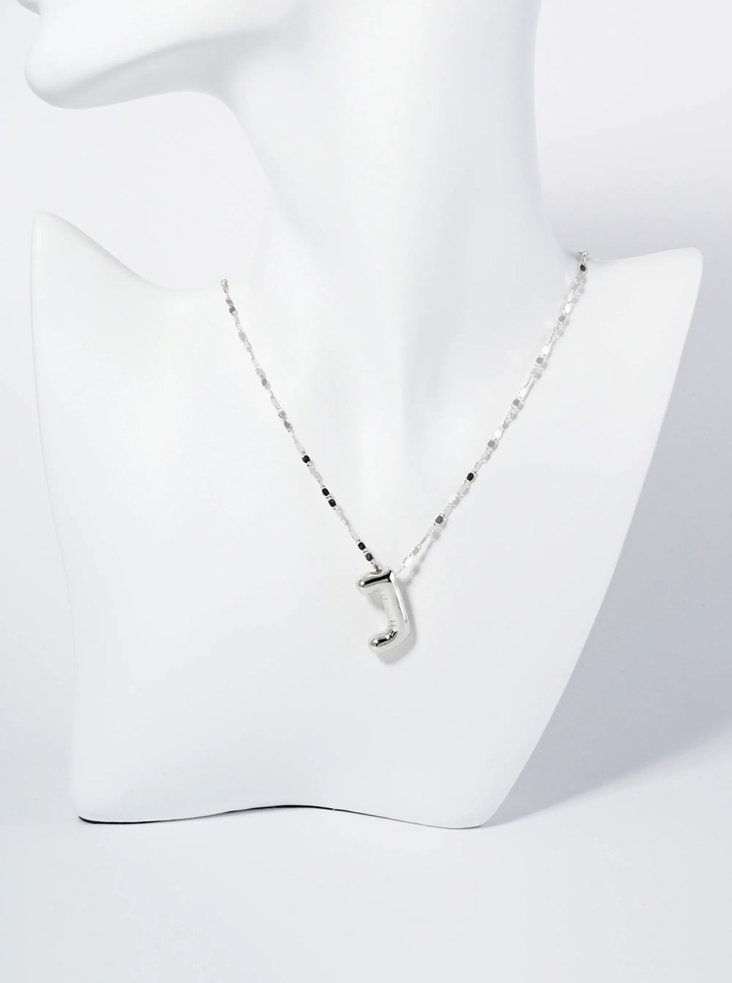 18K Gold Dipped Brass Bubble Initial Pendant Necklace