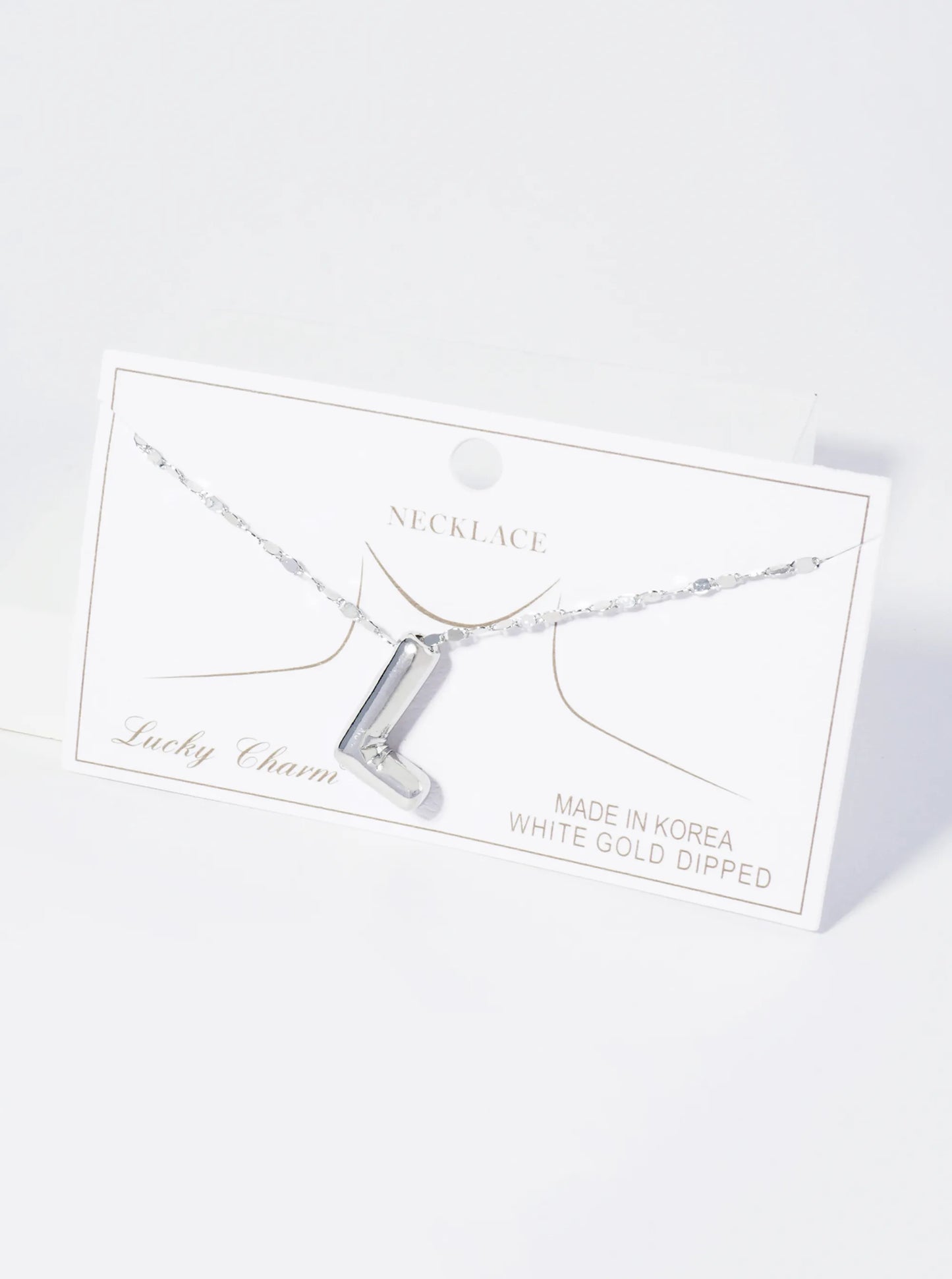 18K Gold Dipped Brass Bubble Initial Pendant Necklace