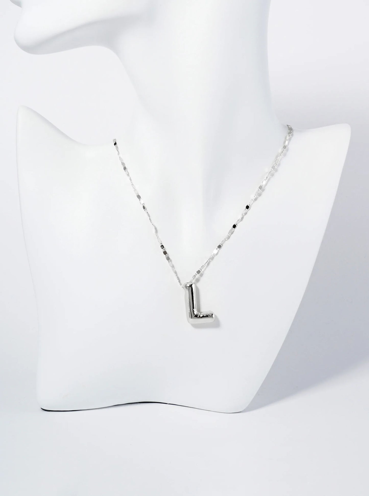 18K Gold Dipped Brass Bubble Initial Pendant Necklace