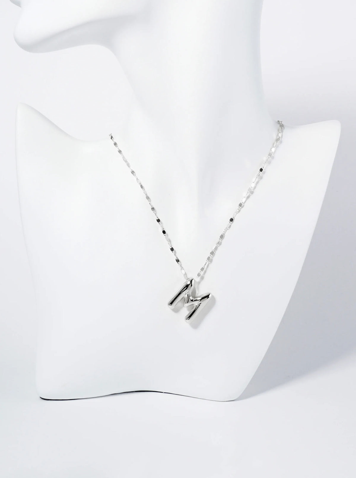 18K Gold Dipped Brass Bubble Initial Pendant Necklace