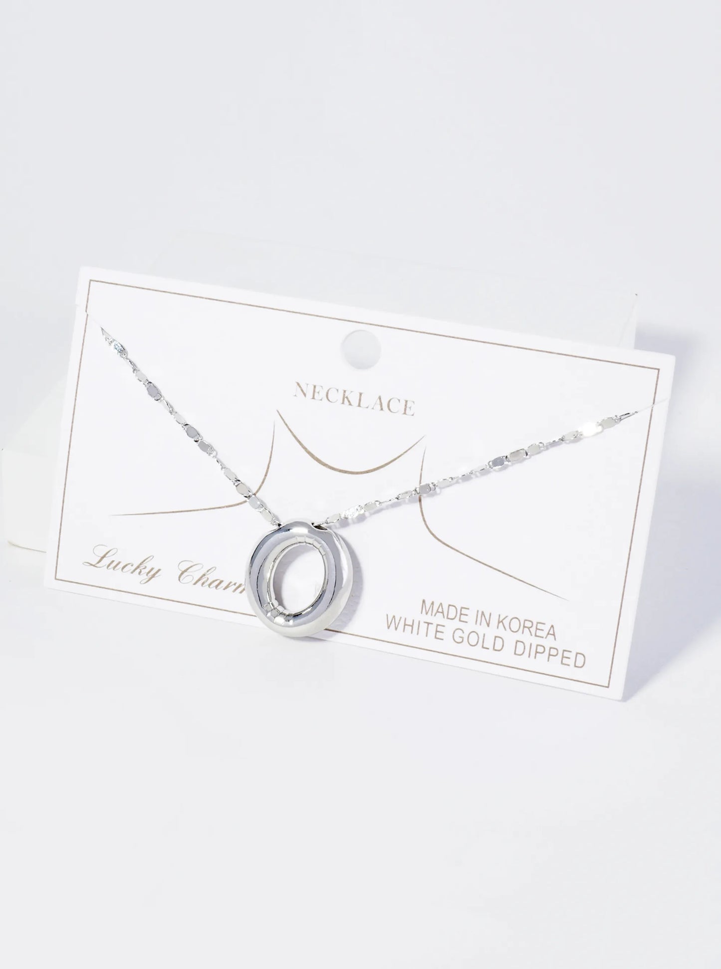 18K Gold Dipped Brass Bubble Initial Pendant Necklace