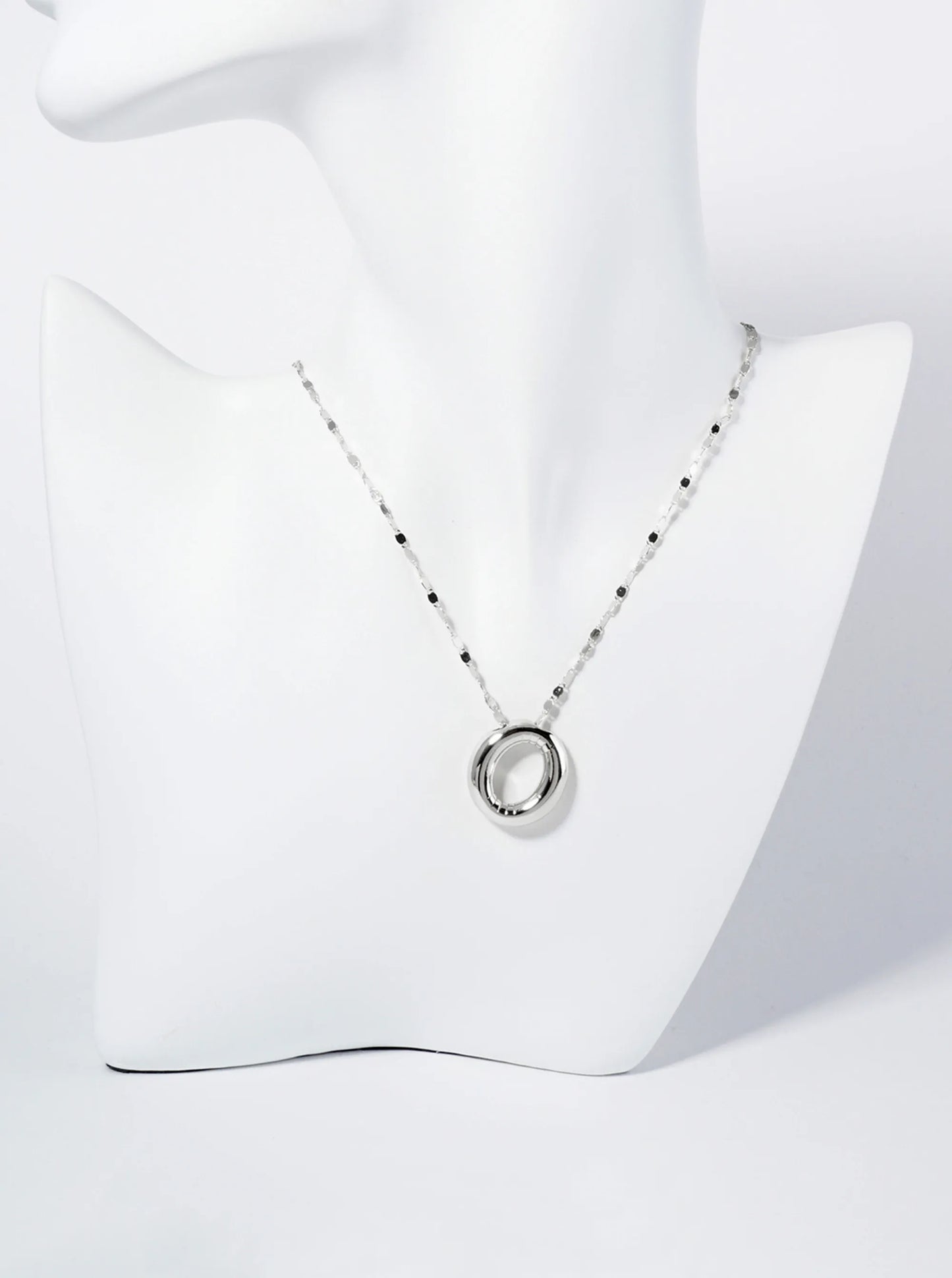 18K Gold Dipped Brass Bubble Initial Pendant Necklace