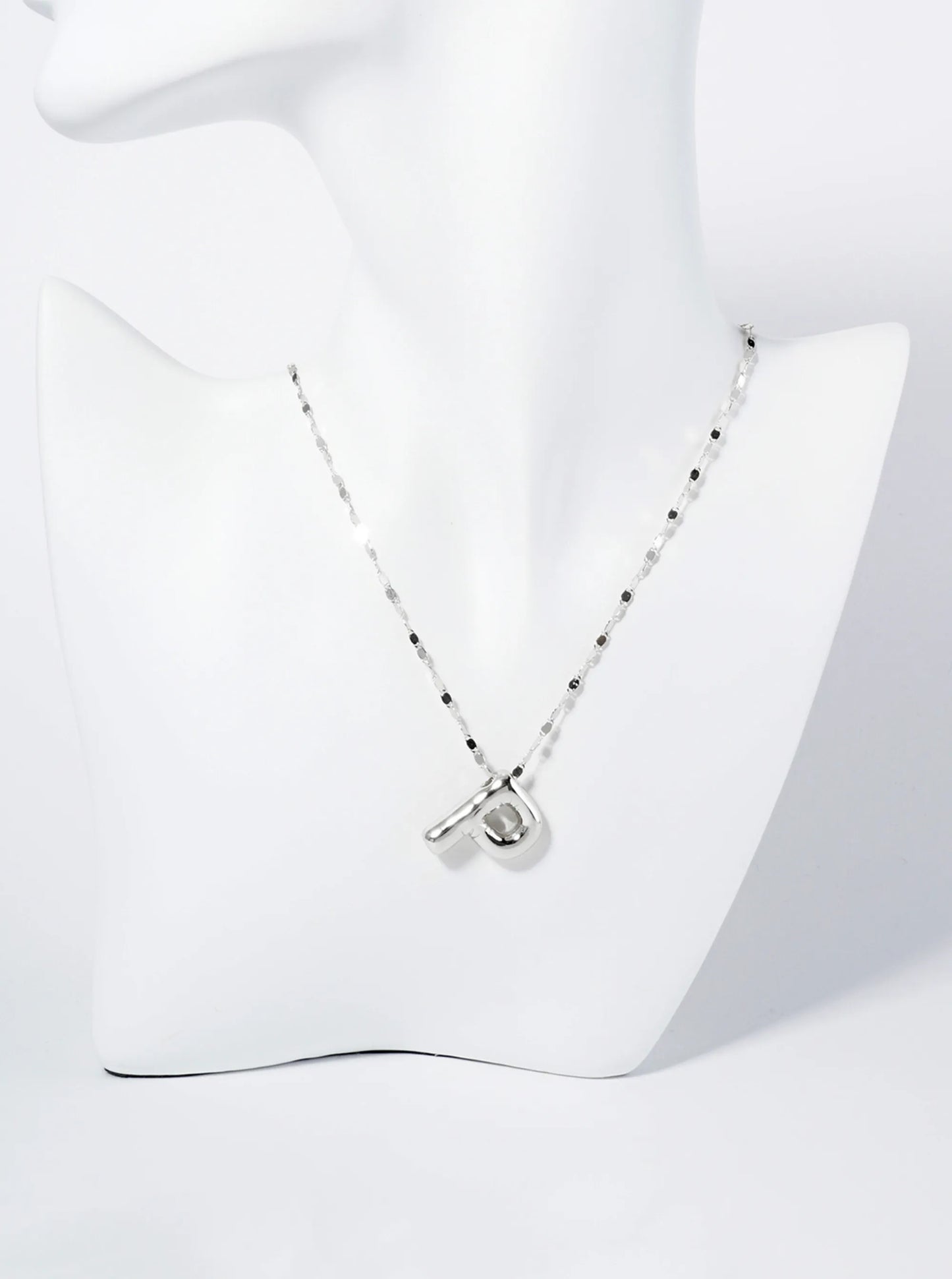 18K Gold Dipped Brass Bubble Initial Pendant Necklace