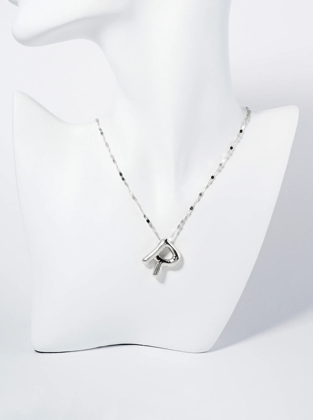 18K Gold Dipped Brass Bubble Initial Pendant Necklace