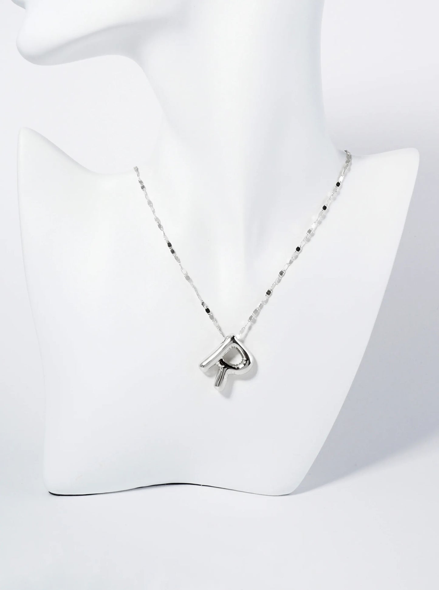 18K Gold Dipped Brass Bubble Initial Pendant Necklace