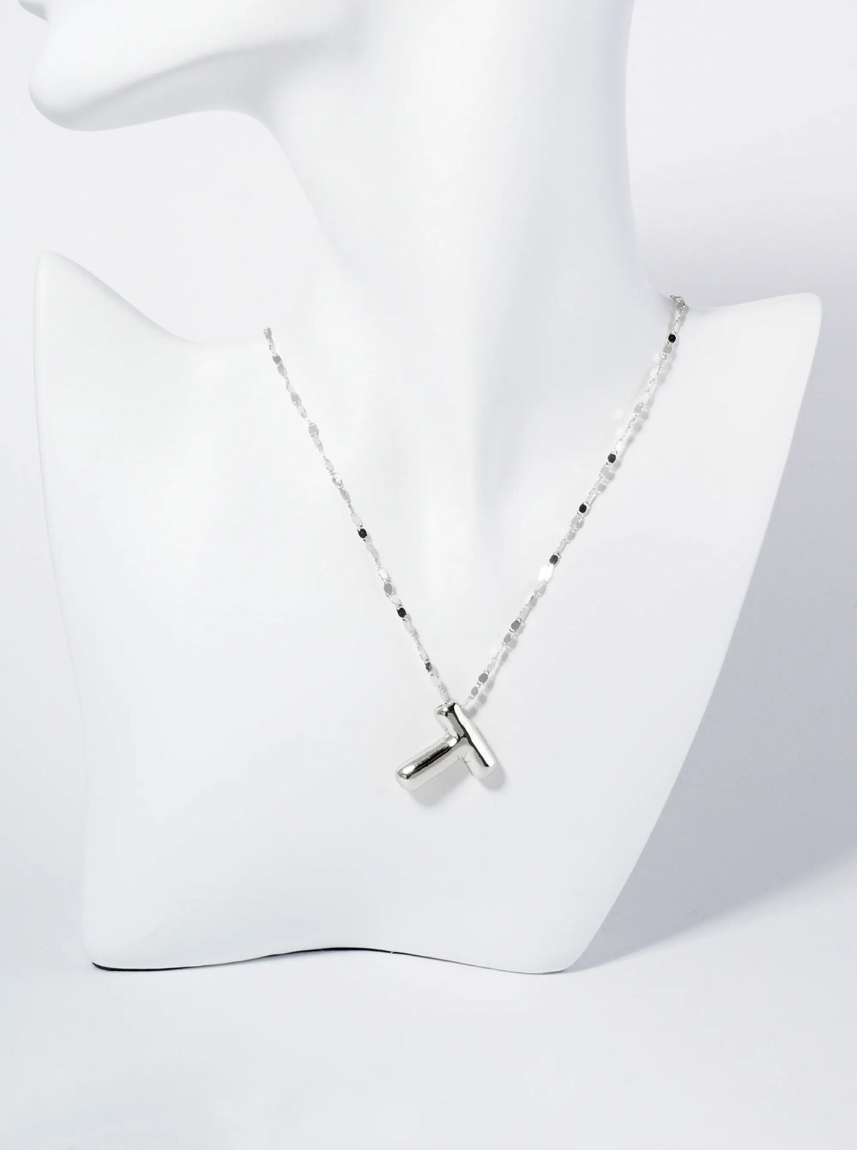 18K Gold Dipped Brass Bubble Initial Pendant Necklace