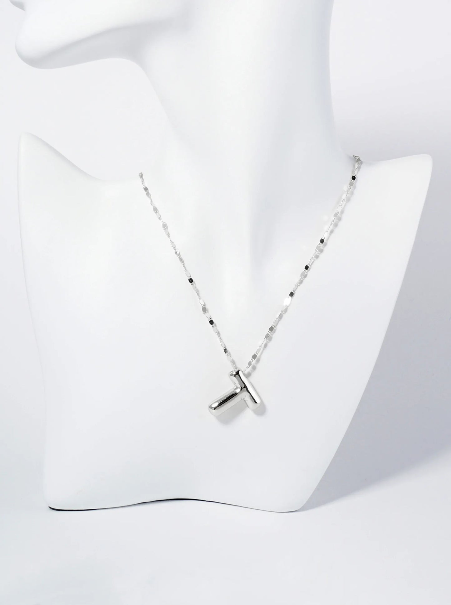 18K Gold Dipped Brass Bubble Initial Pendant Necklace