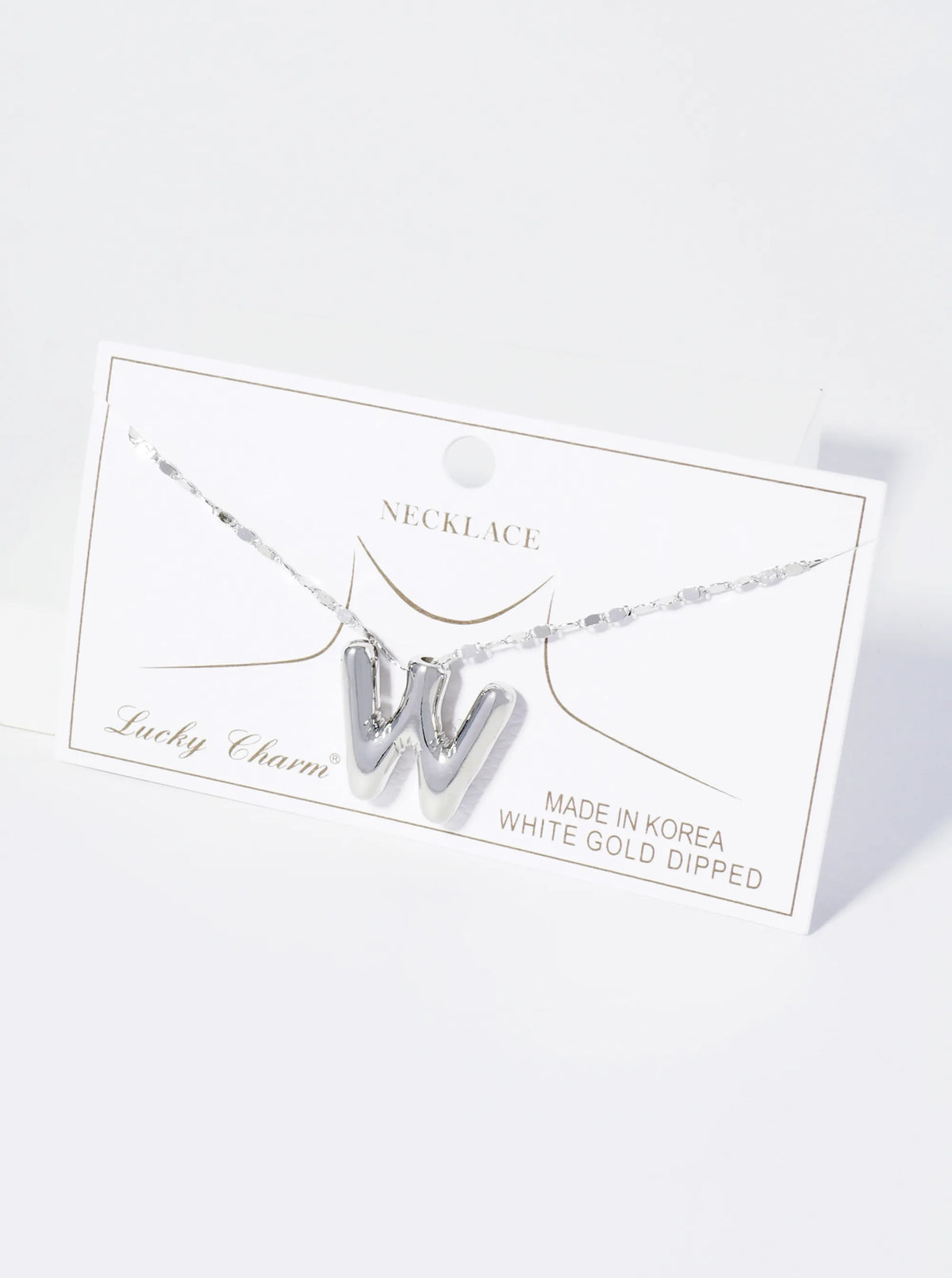 18K Gold Dipped Brass Bubble Initial Pendant Necklace