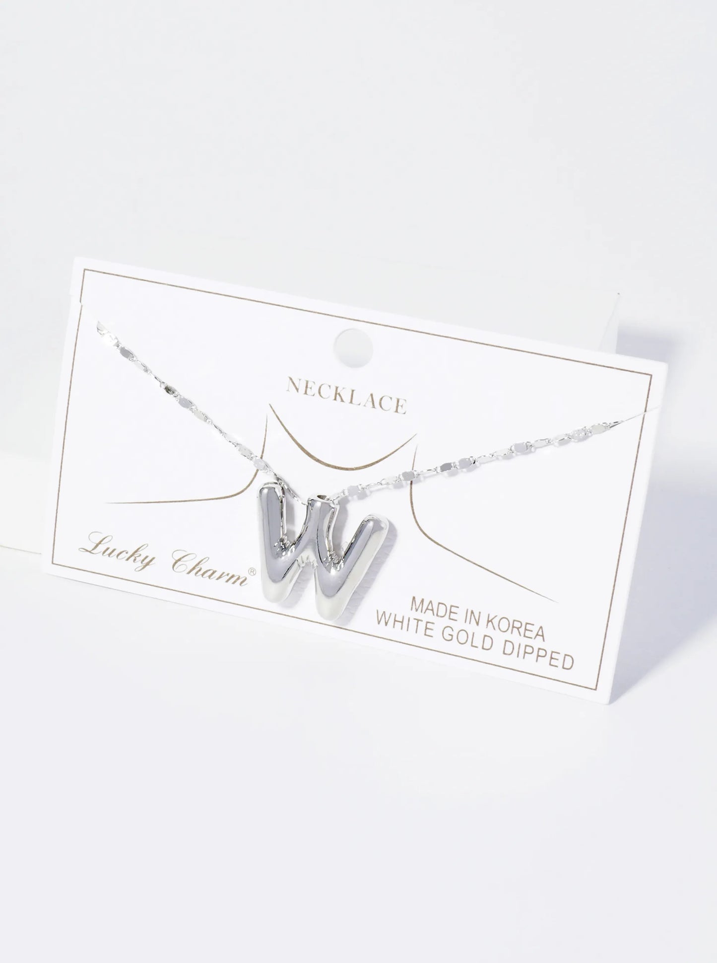 18K Gold Dipped Brass Bubble Initial Pendant Necklace