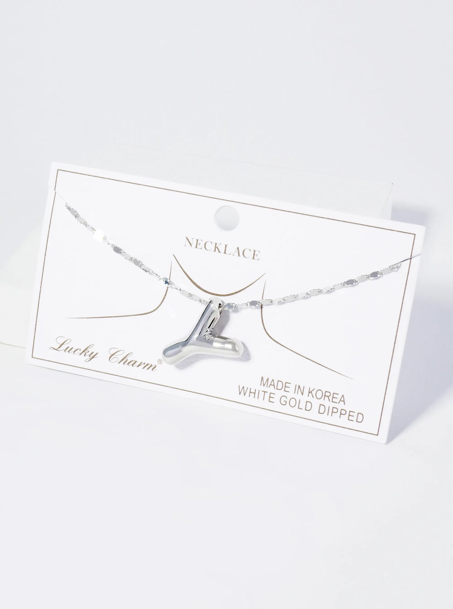 18K Gold Dipped Brass Bubble Initial Pendant Necklace