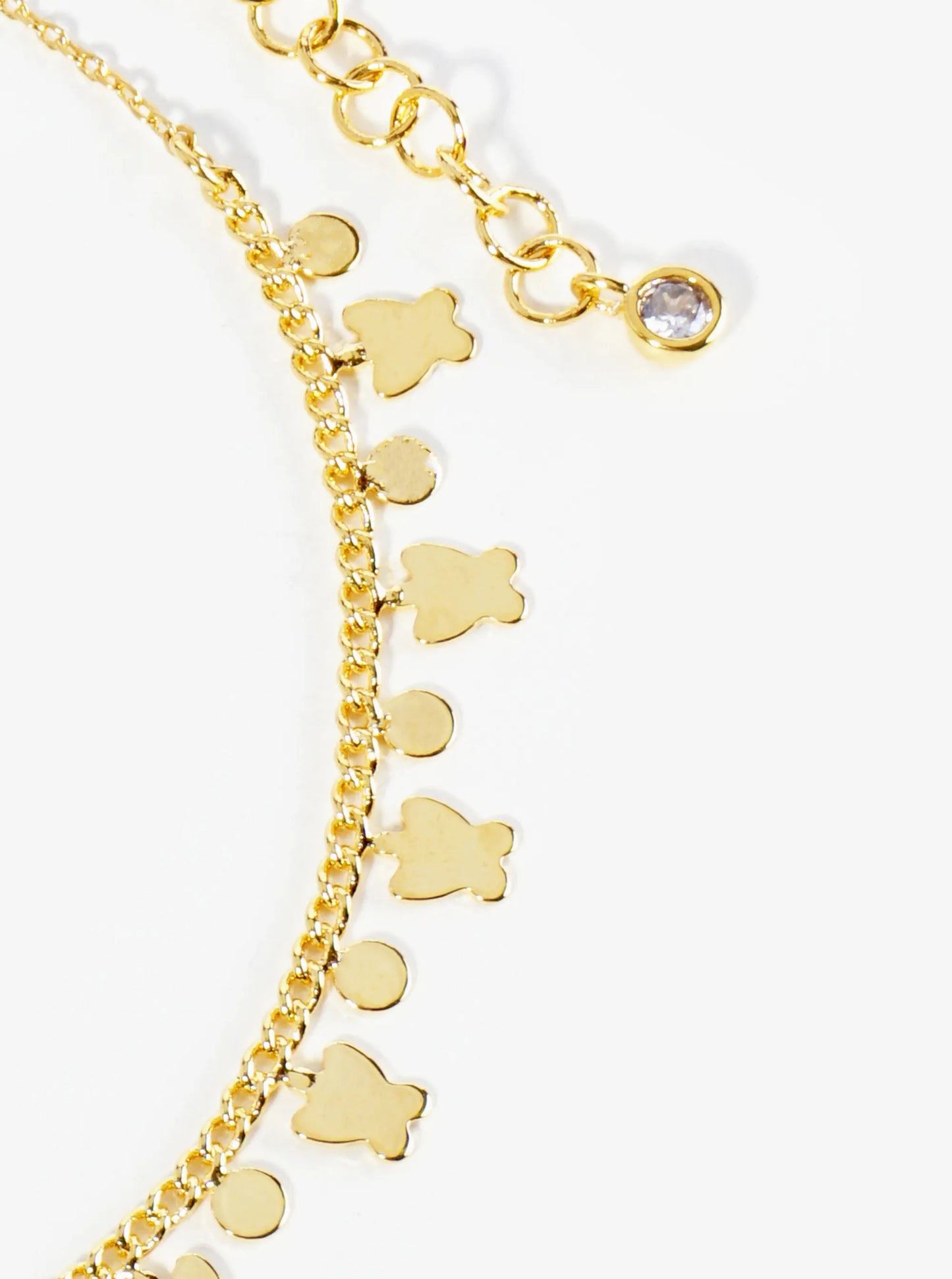 18K Gold Dipped Brass Butterfly Charm Tassel Anklet