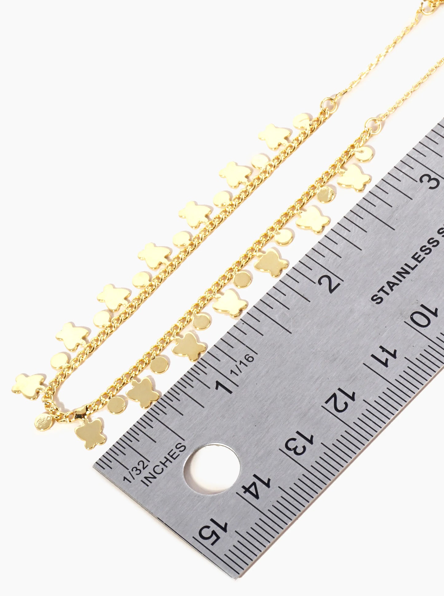 18K Gold Dipped Brass Butterfly Charm Tassel Anklet