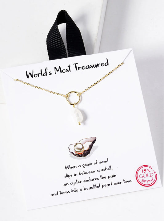 18K-Gold-Dipped Brass Circle Freshwater-Pearl Pendant Necklace