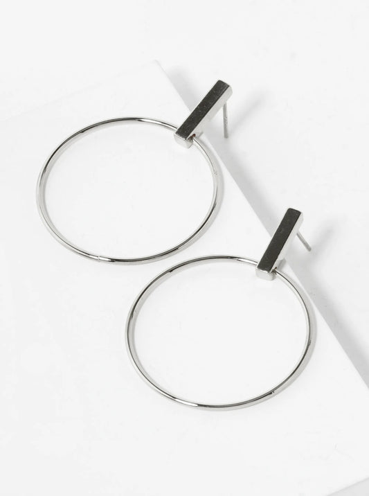 18K Gold Dipped Brass Door Knocker Sterling Silver Post Dangle Earrings