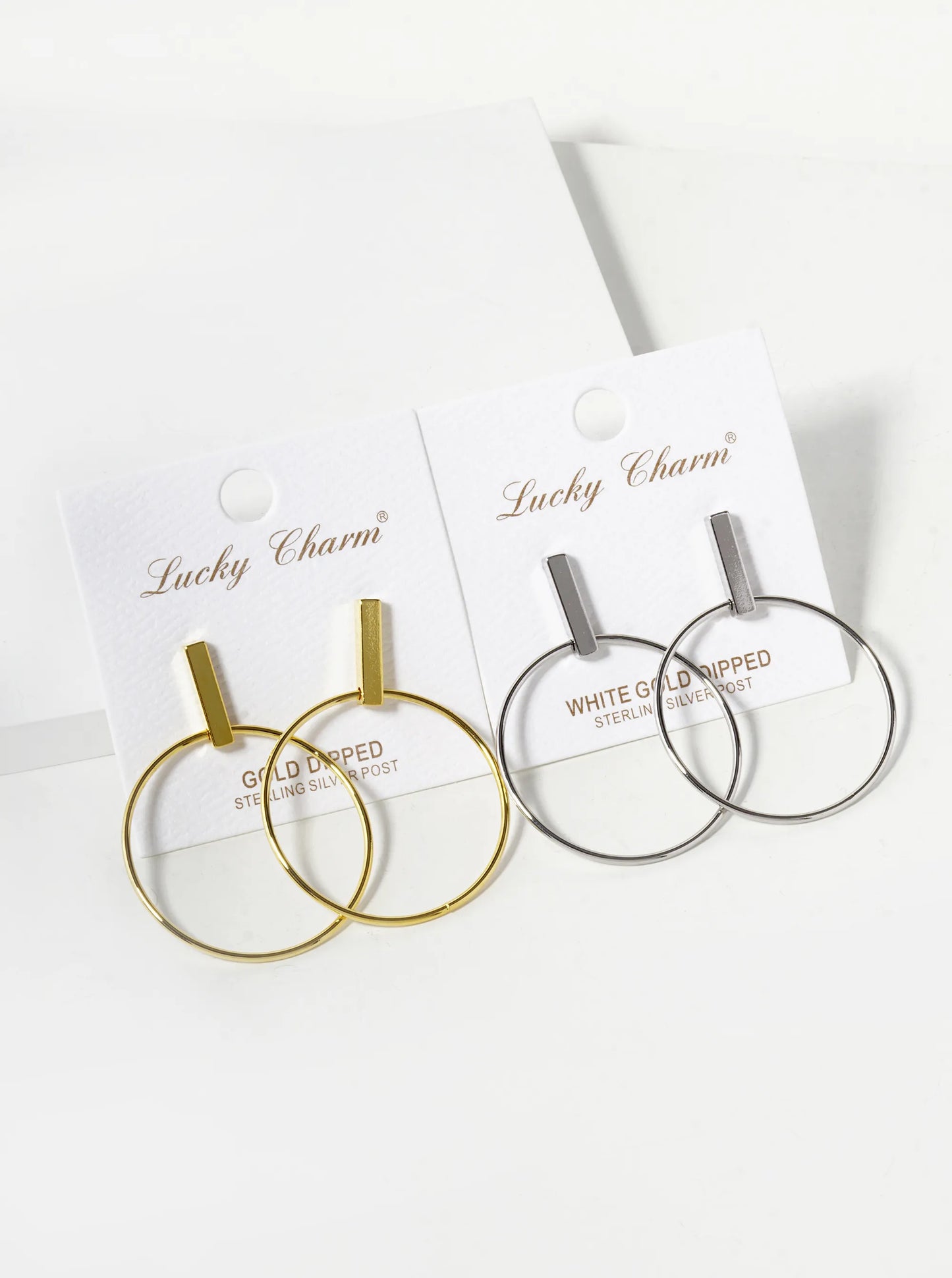 18K Gold Dipped Brass Door Knocker Sterling Silver Post Dangle Earrings