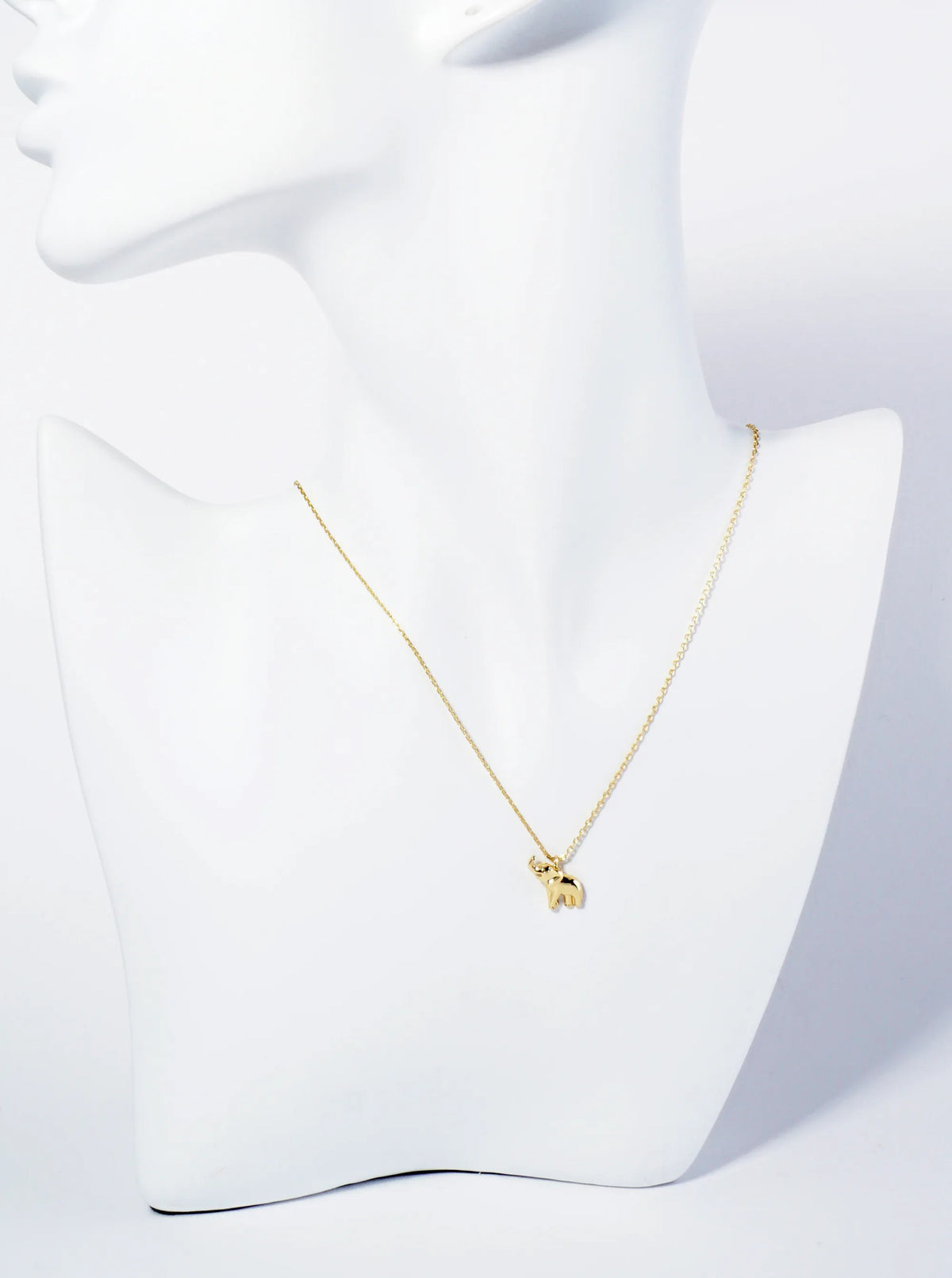 18K Gold Dipped Brass Elephant Pendant Necklace