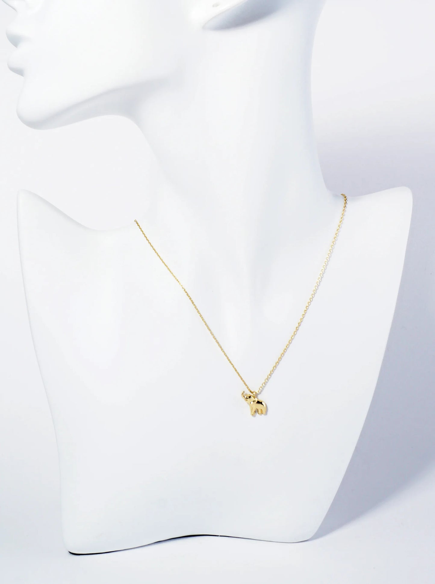 18K Gold Dipped Brass Elephant Pendant Necklace
