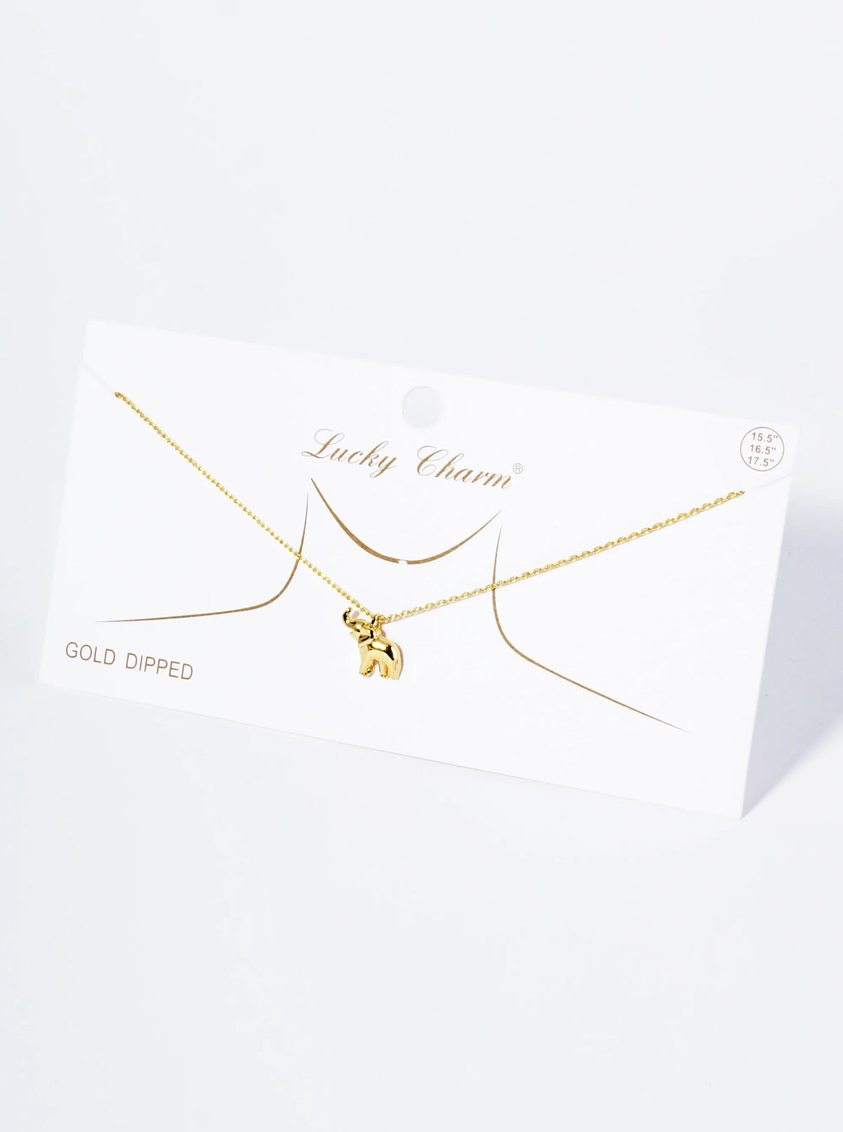 18K Gold Dipped Brass Elephant Pendant Necklace