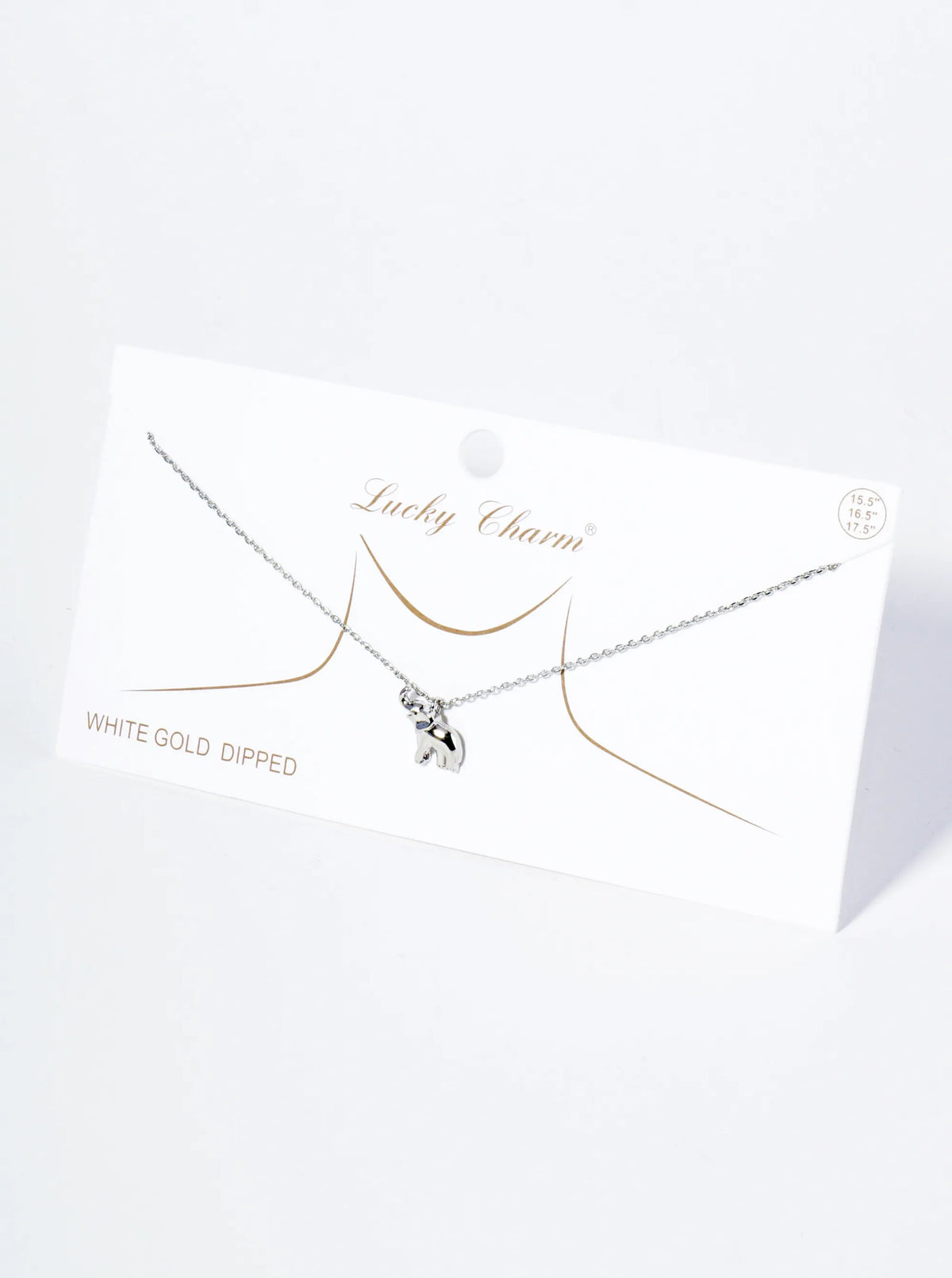 18K Gold Dipped Brass Elephant Pendant Necklace