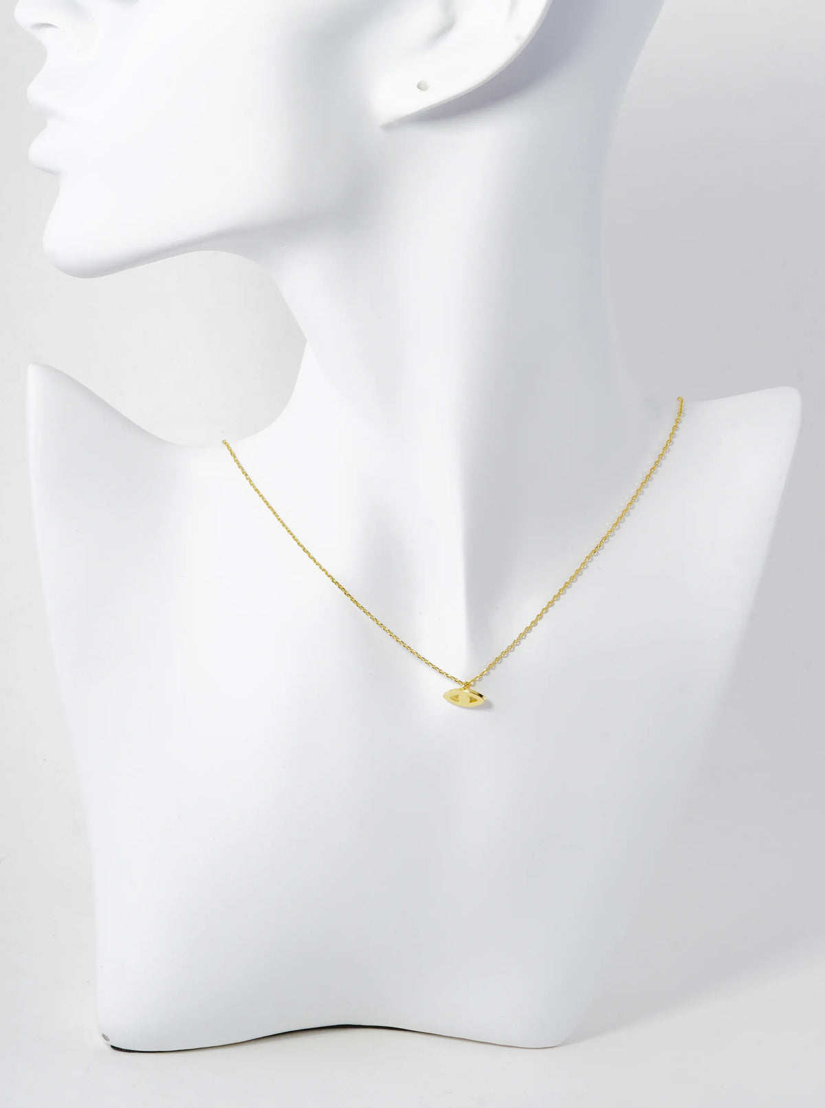 18K Gold Dipped Brass Evil Eye Pendant Necklace