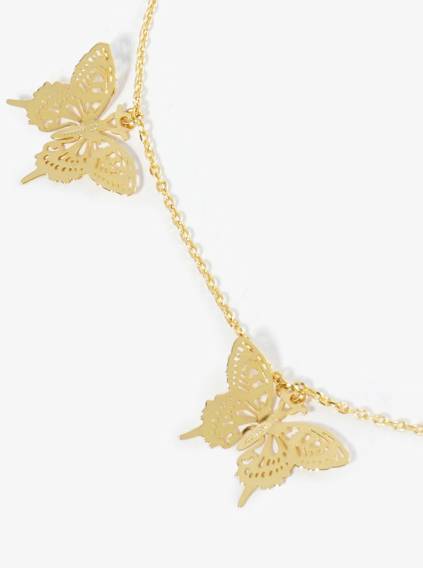 18K Gold Dipped Brass Filigree Butterflies Chain Anklet