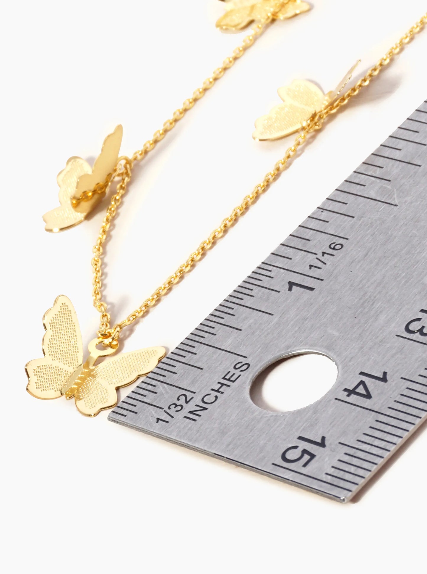 18K Gold Dipped Brass Filigree Butterflies Chain Anklet