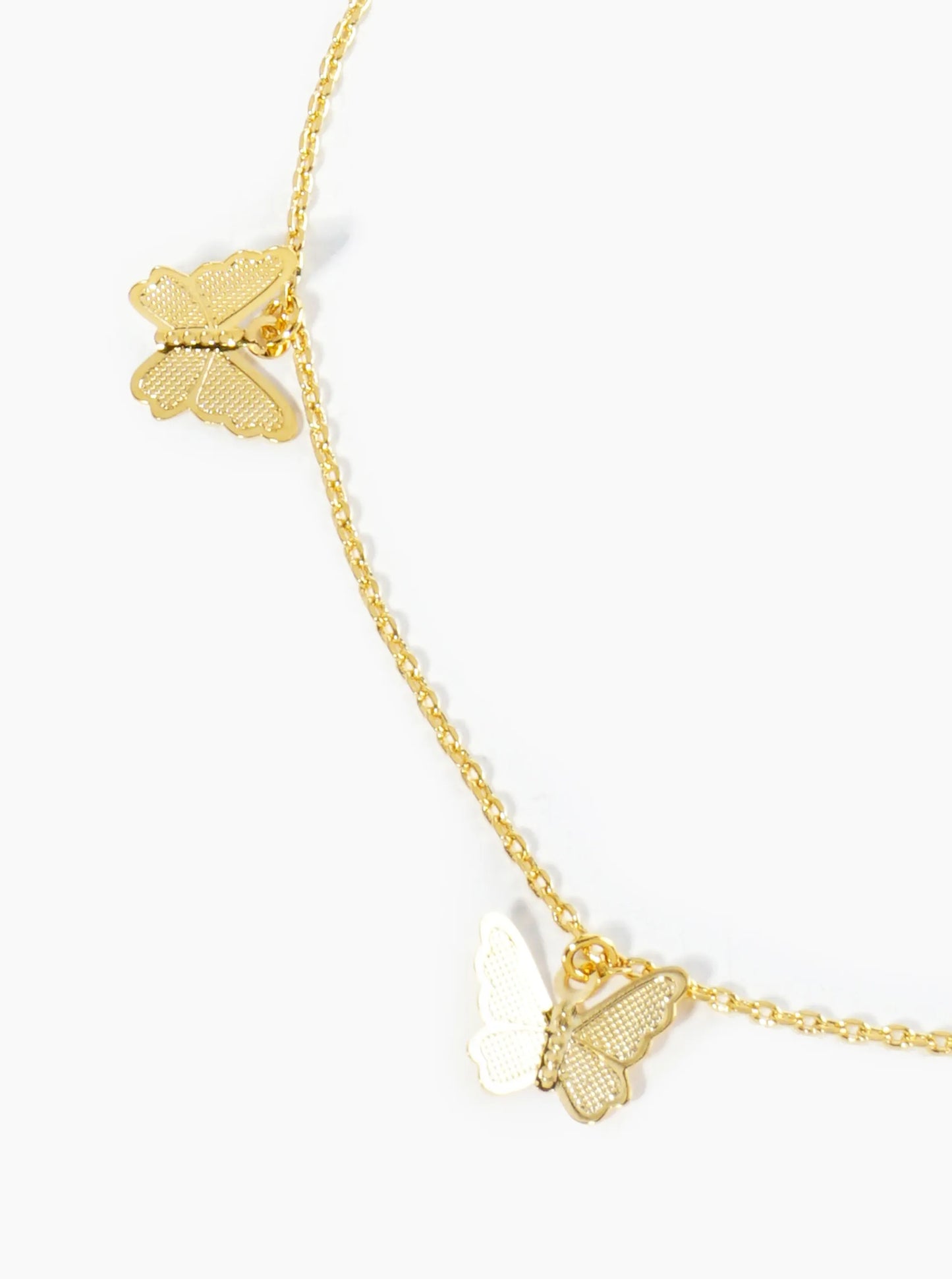 18K Gold Dipped Brass Filigree Small Butterflies Chain Anklet