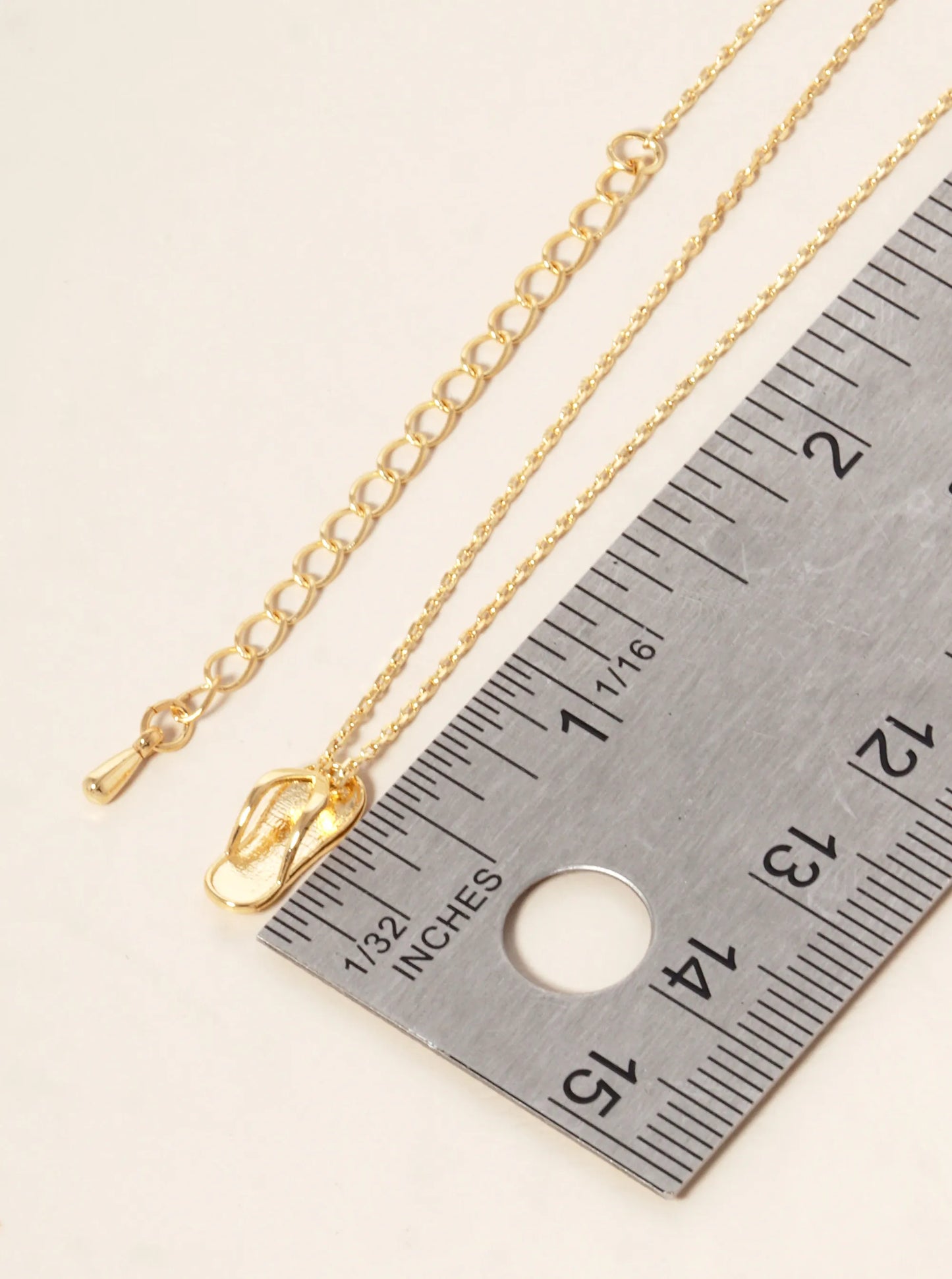 18K Gold Dipped Brass Flip Flop Pendant Necklace