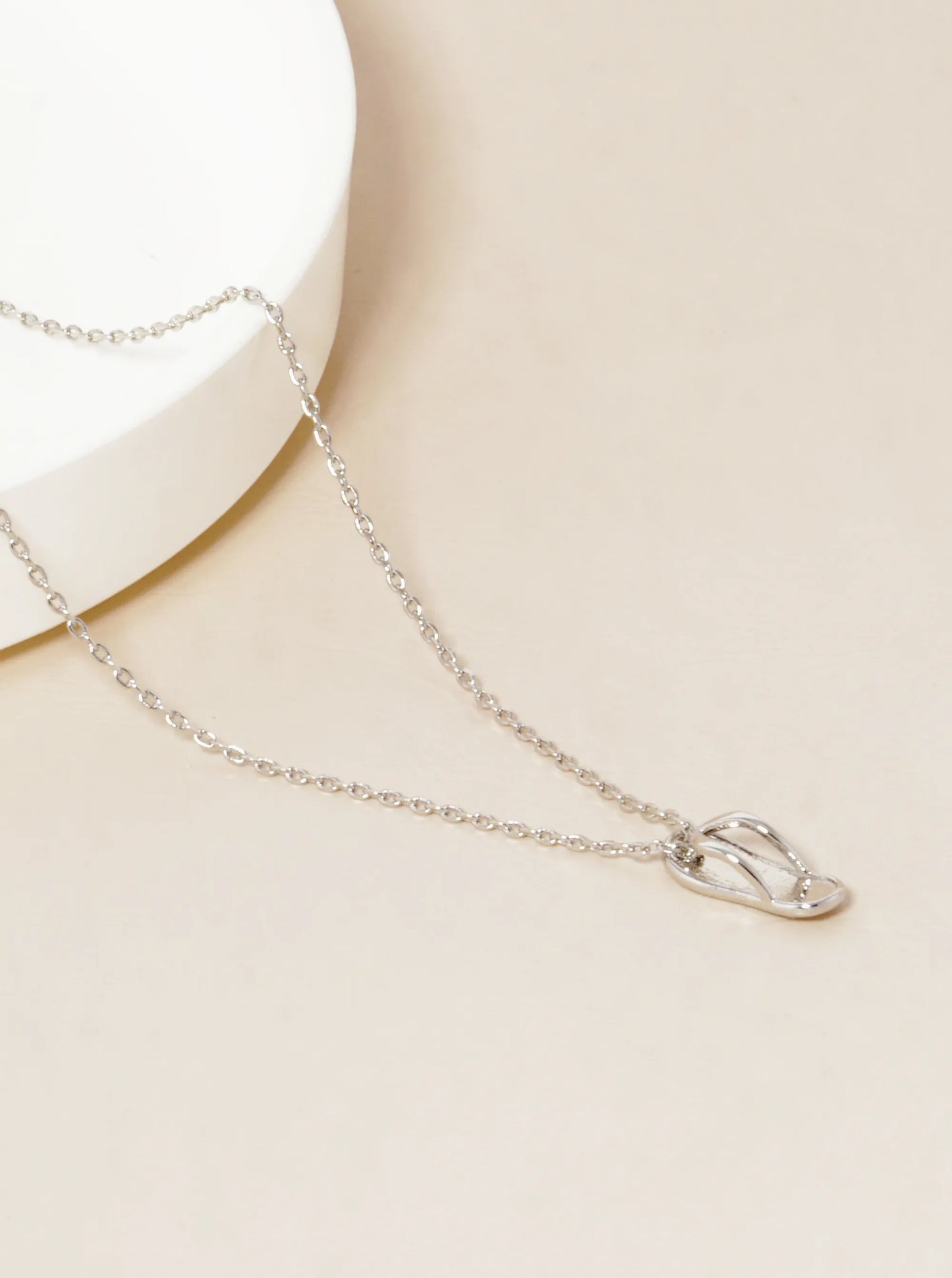 18K Gold Dipped Brass Flip Flop Pendant Necklace