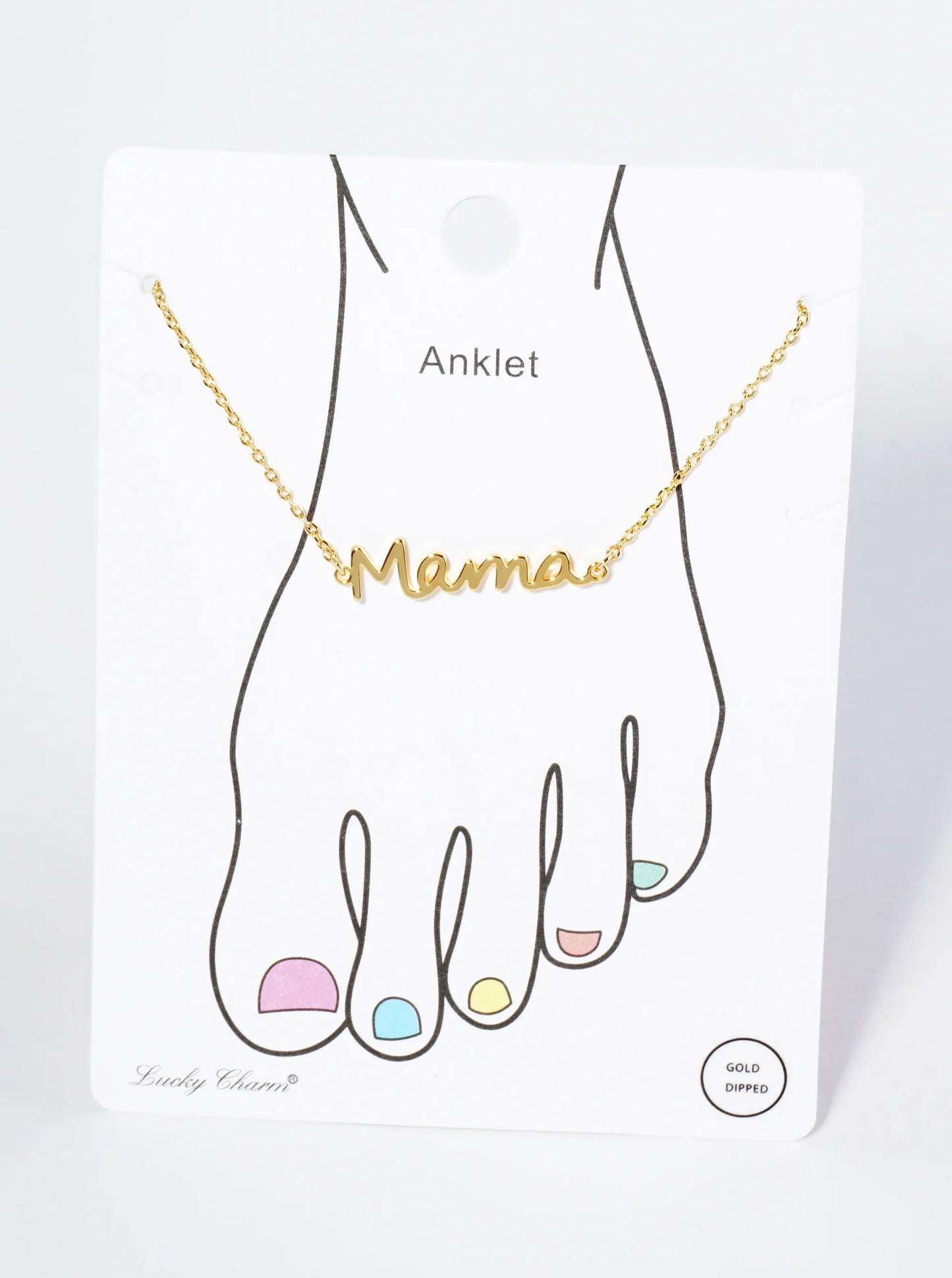 18K Gold Dipped Brass Handwriting Mama Chain Anklet