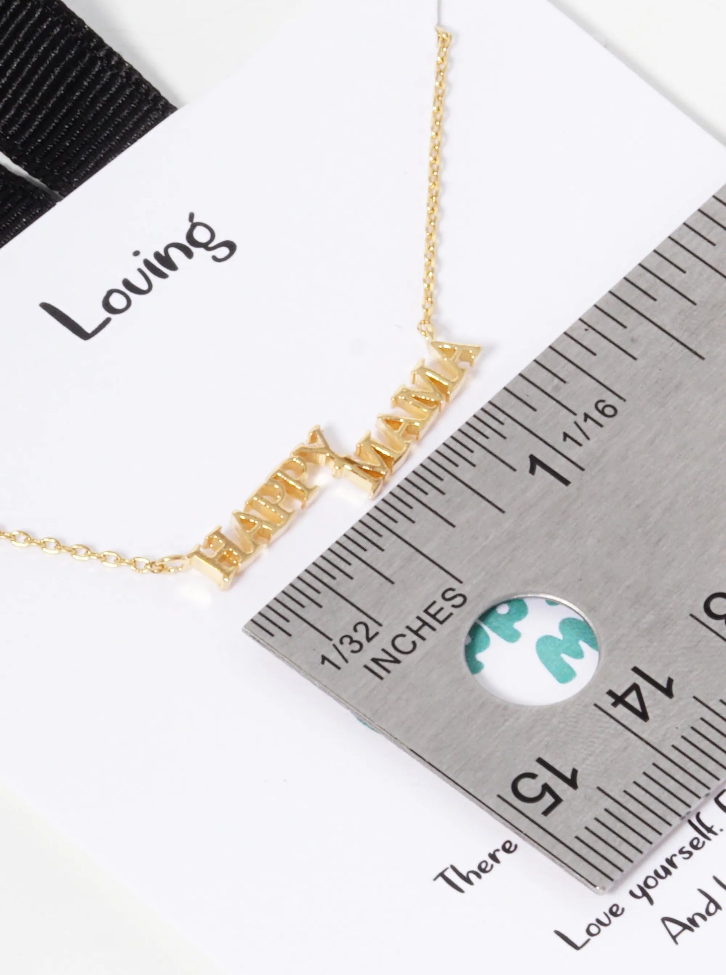 18K Gold Dipped Brass Happy Mama Pendant Necklace