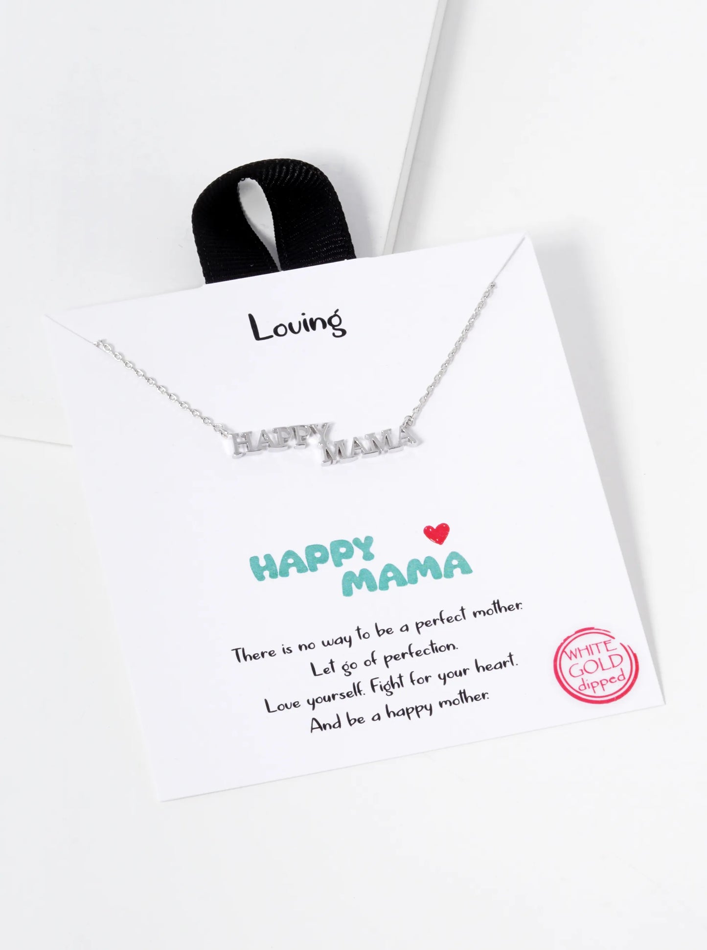 18K Gold Dipped Brass Happy Mama Pendant Necklace