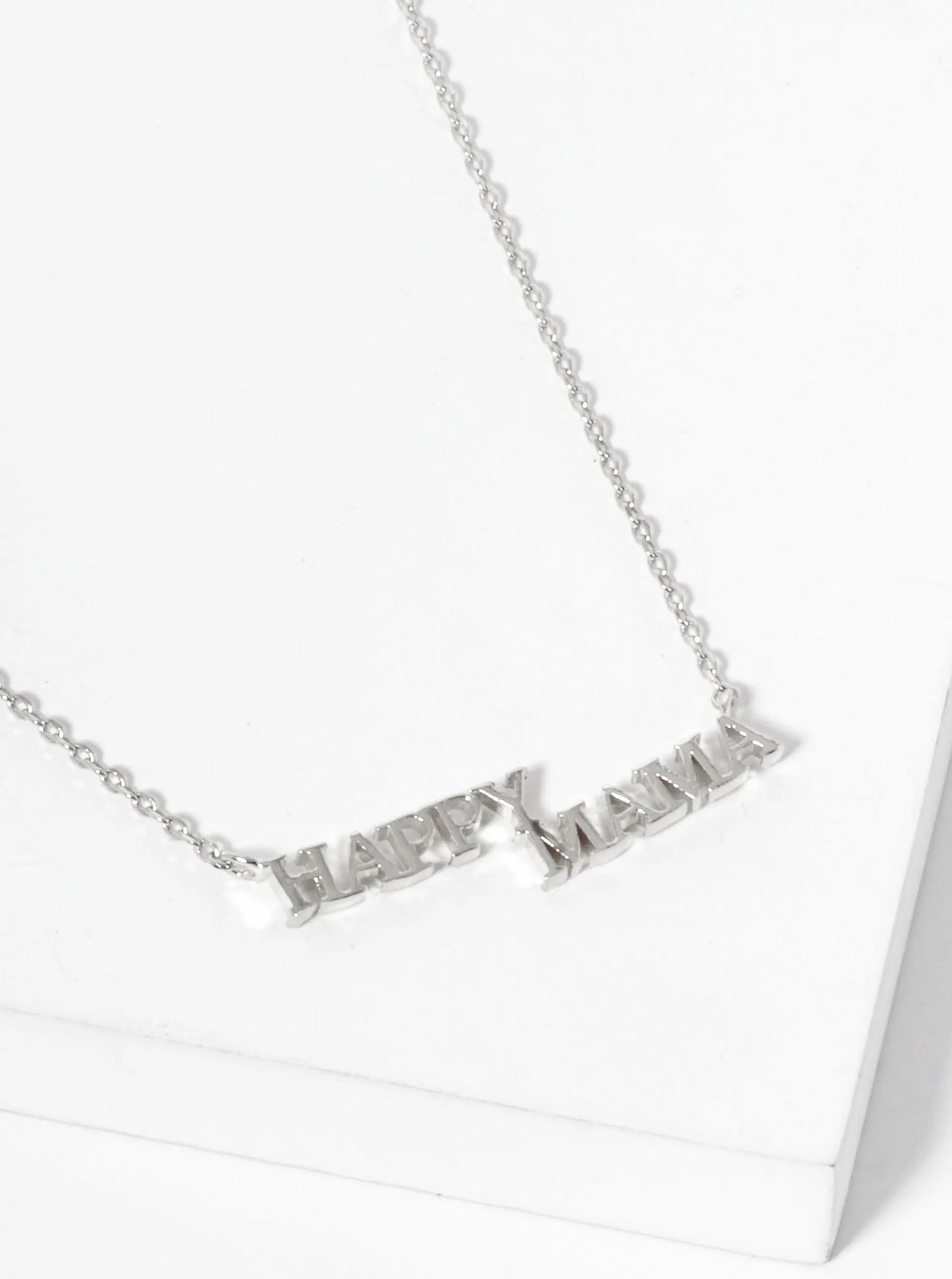 18K Gold Dipped Brass Happy Mama Pendant Necklace