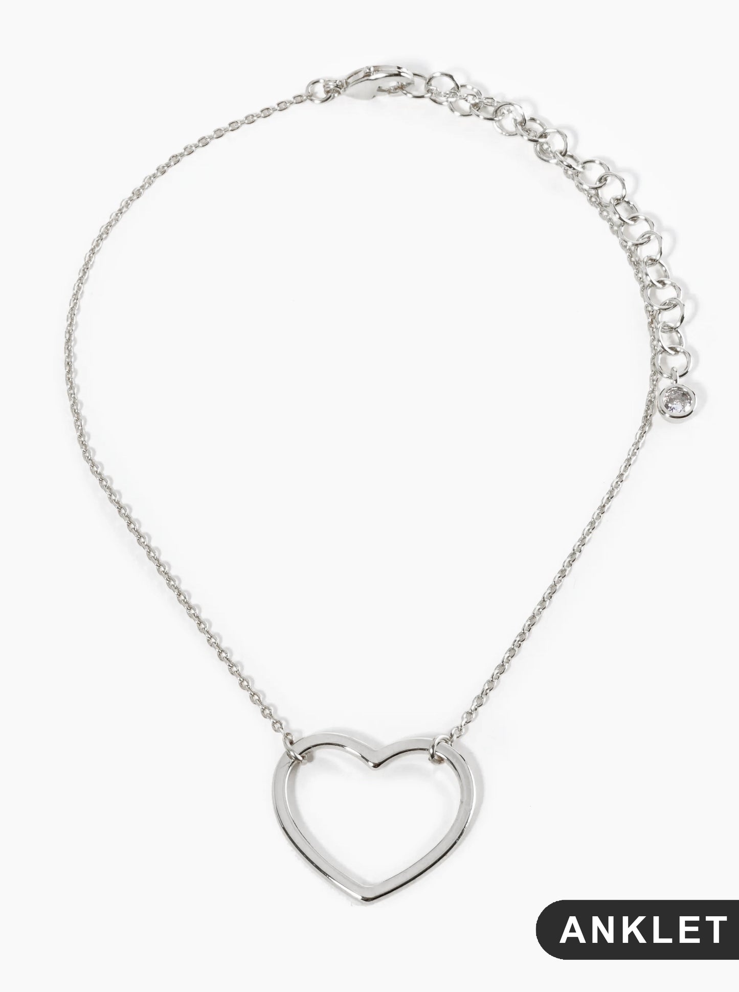 18K Gold Dipped Brass Heart Chain Anklet
