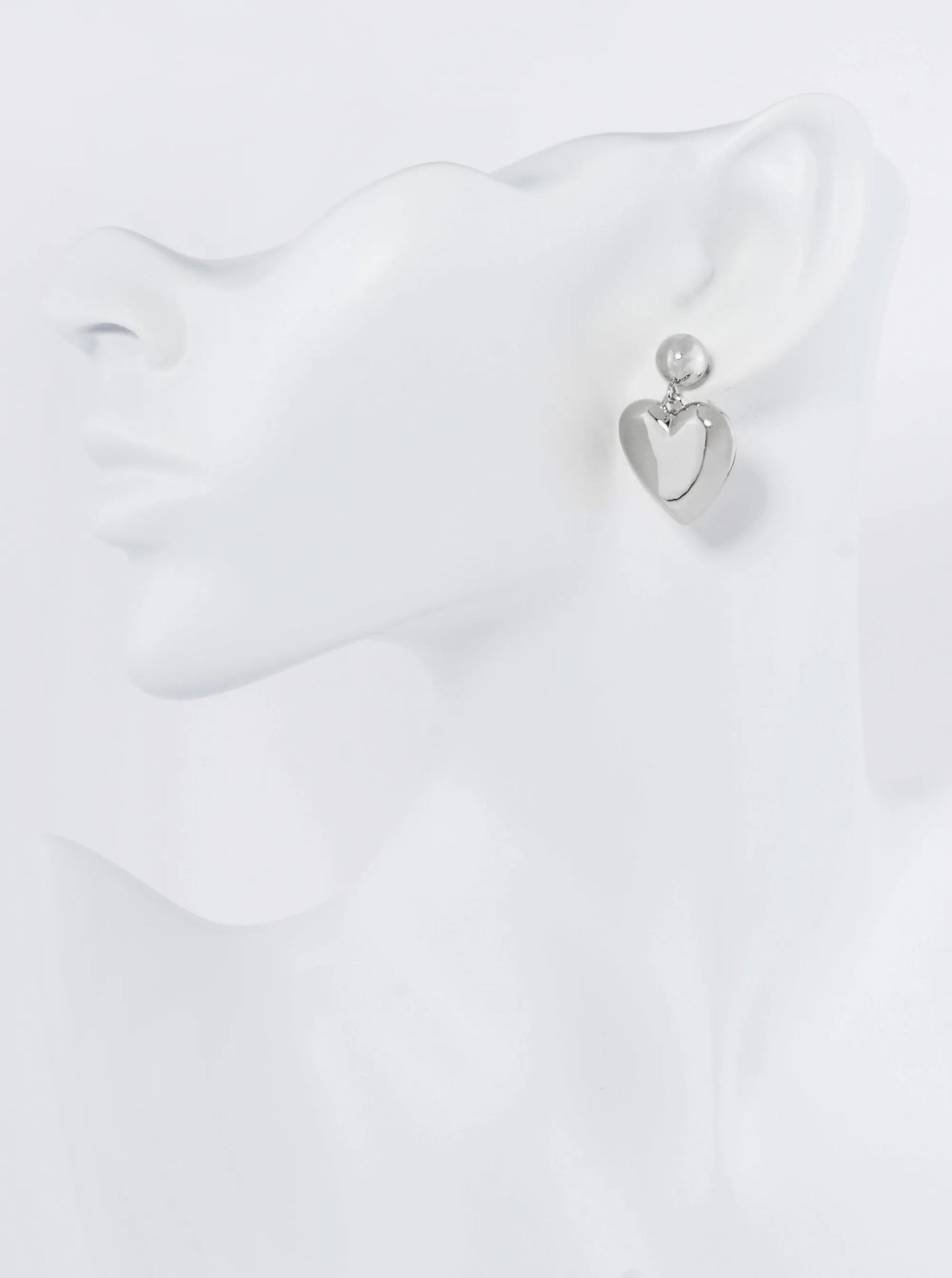 18K Gold Dipped Brass Heart Drop Dangle Post Earrings