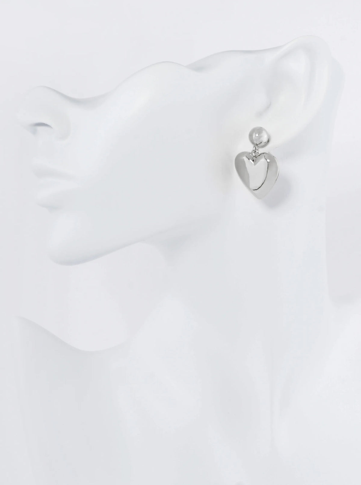 18K Gold Dipped Brass Heart Drop Dangle Post Earrings